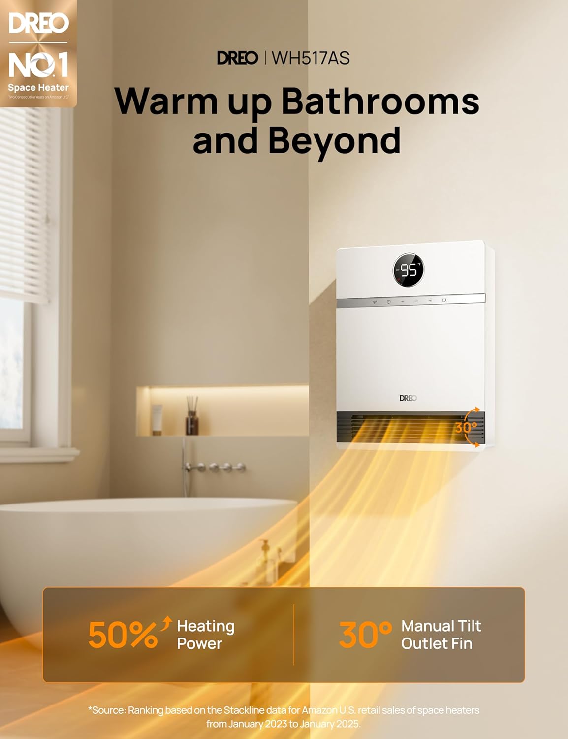 Dreo Smart Wall Heater with ALCI Plug and Alexa Compatibility