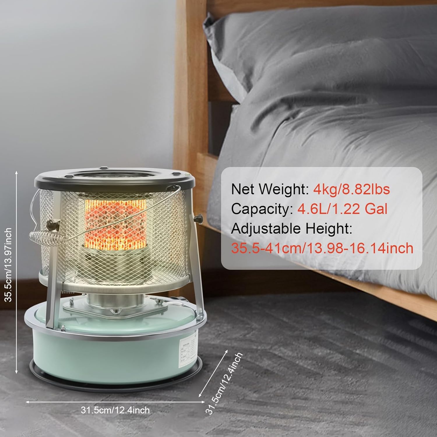 2600W Kerosene Heater with Handle for Camping and Indoor Use