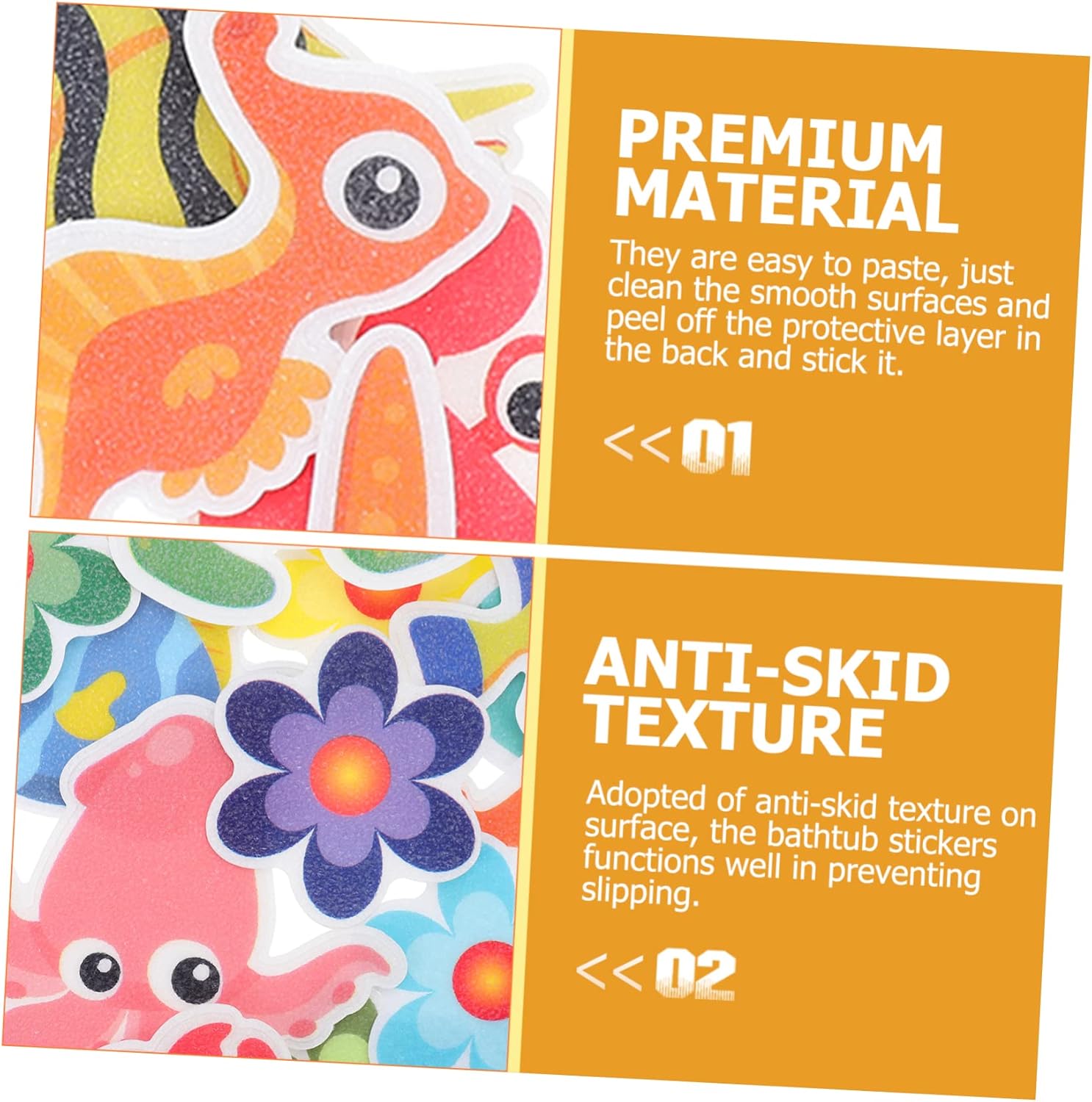 LIFKOME Non-Slip Bathtub Stickers with Animal Designs