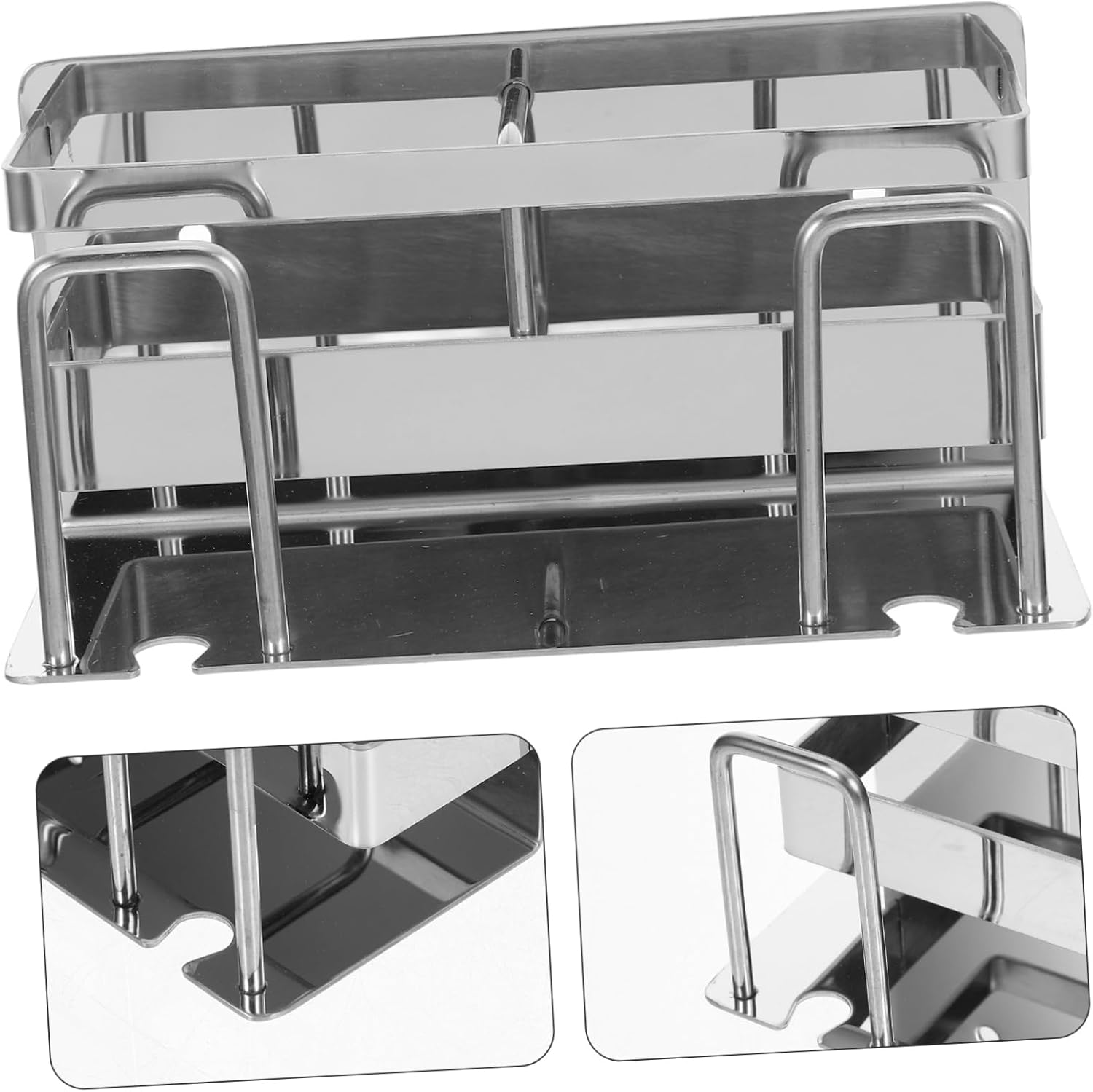 LIFKOME Wall-Mounted Toothbrush Rack Stainless Steel Modern Bathroom Holder