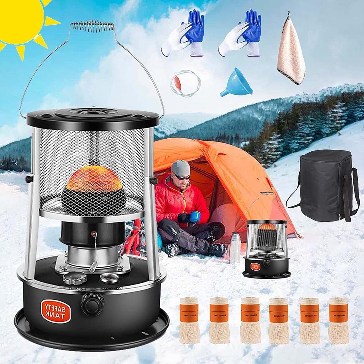 Adjustable Kerosene Stove with Storage Bag and Accessories