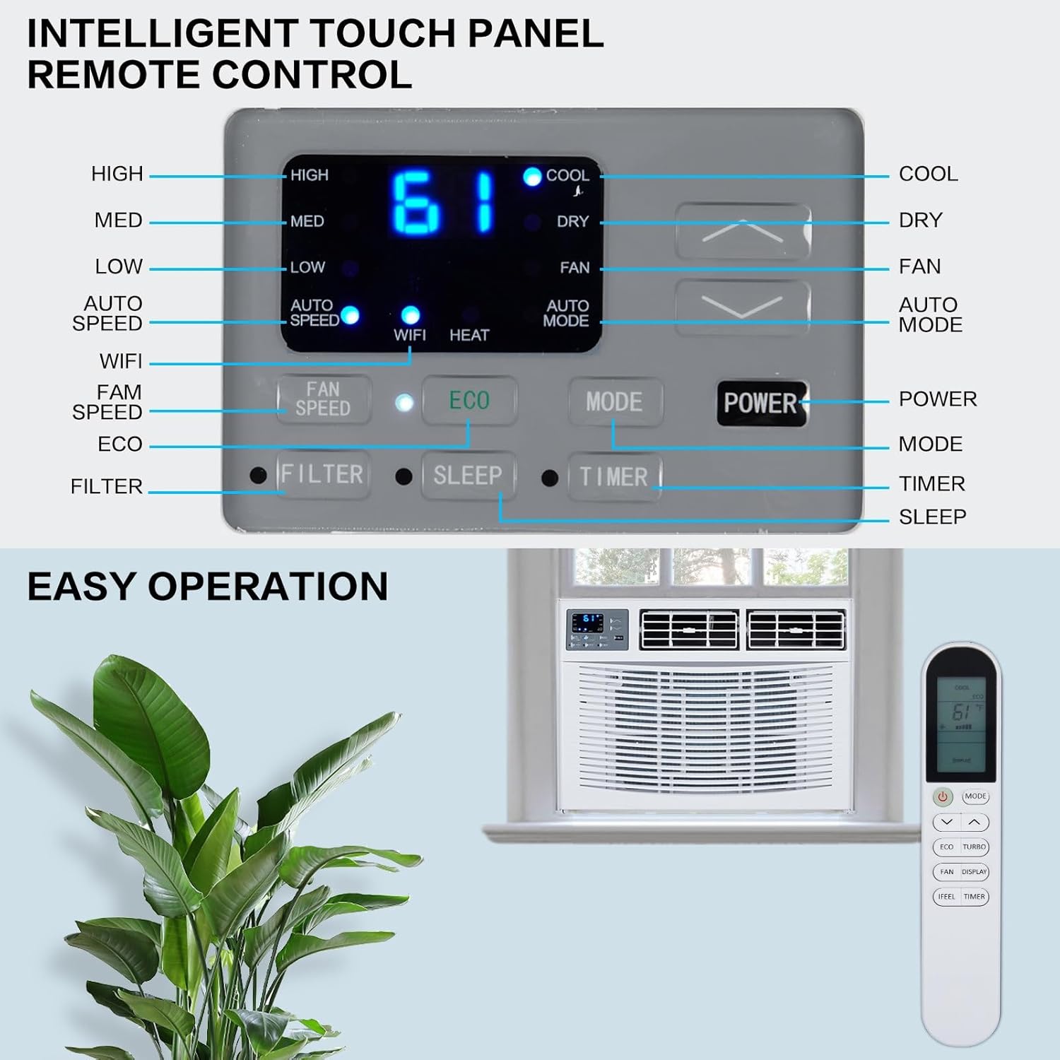ROVSUN 8000 BTU Window AC Unit with Heat