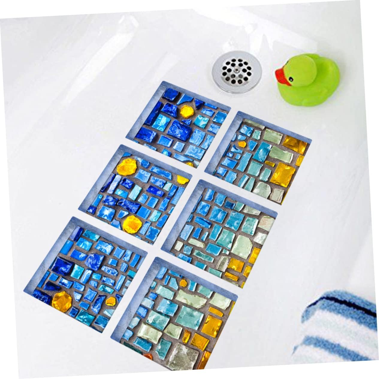 HAKIDZEL 6Pcs Blue Non-Slip Bathtub Stickers Decor