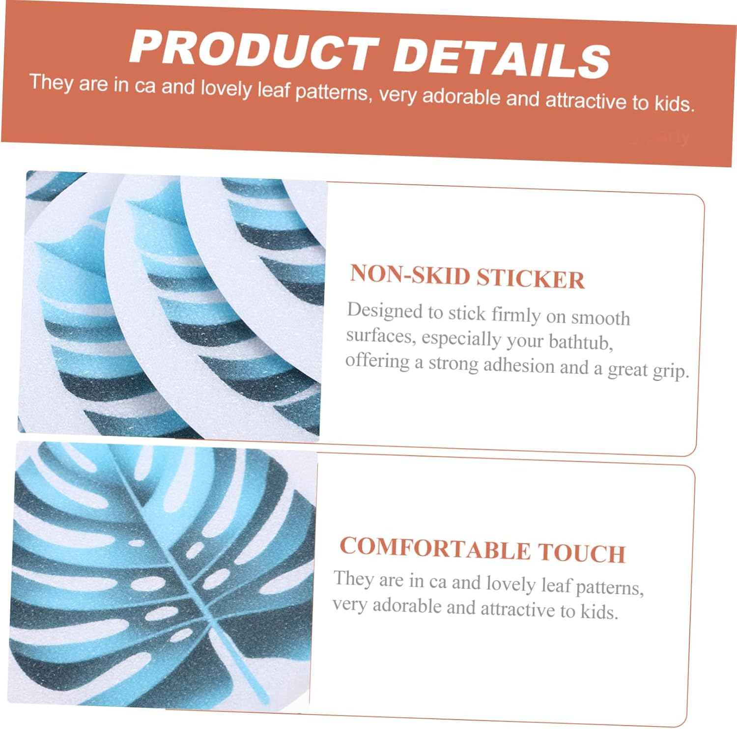 1Set Lovely Leaf Non Slip Bathtub Stickers