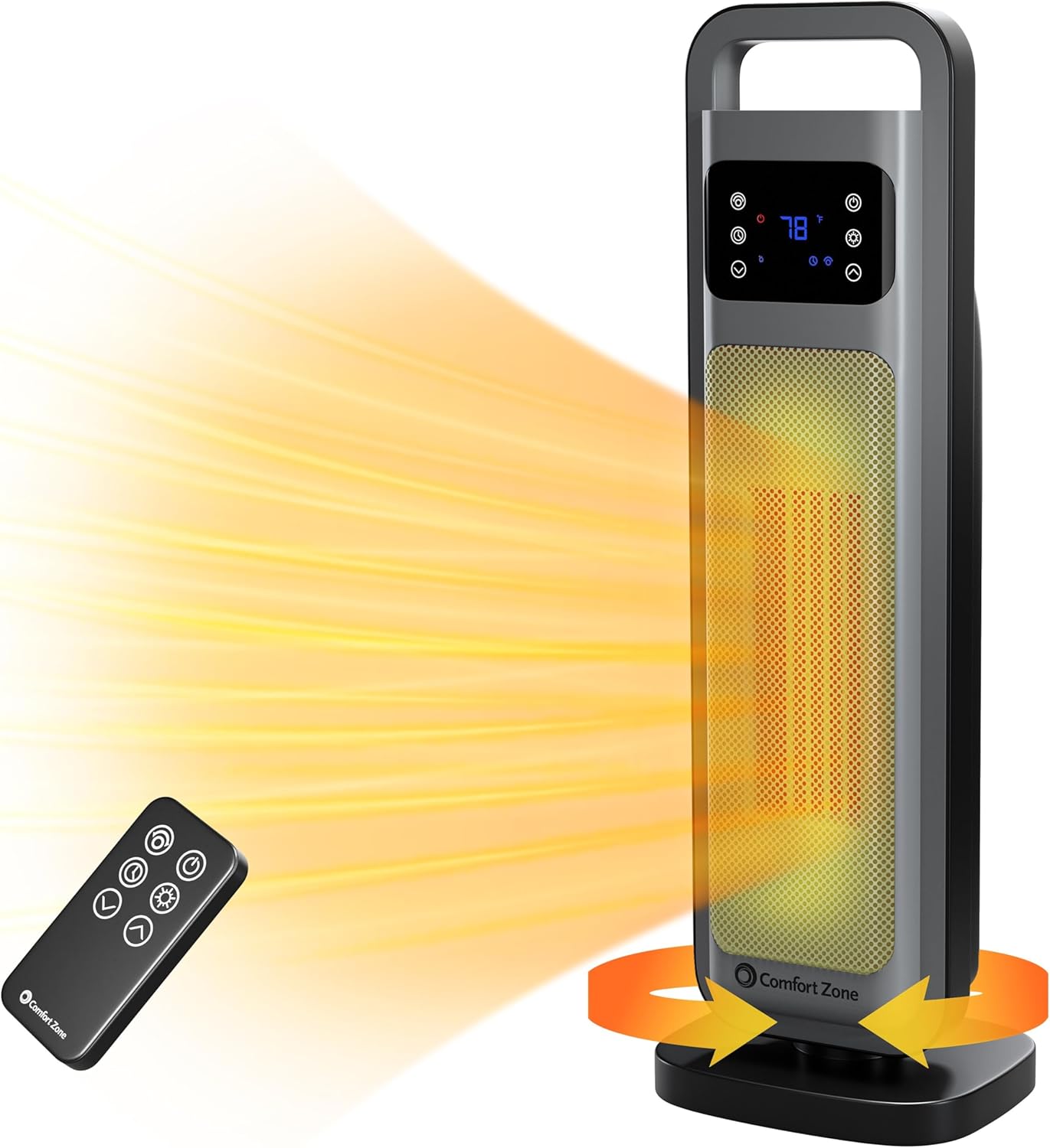 Comfort Zone 26-Inch Tower Space Heater with Remote Control