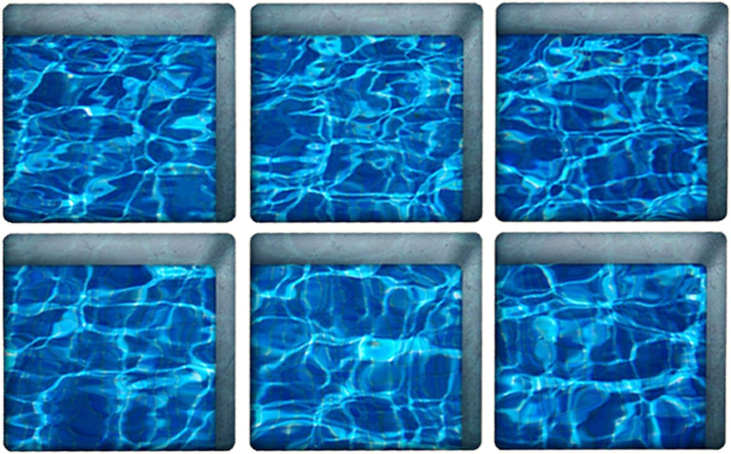 ChezMax Non-Slip Bath Treads Stickers Blue Waves Pattern