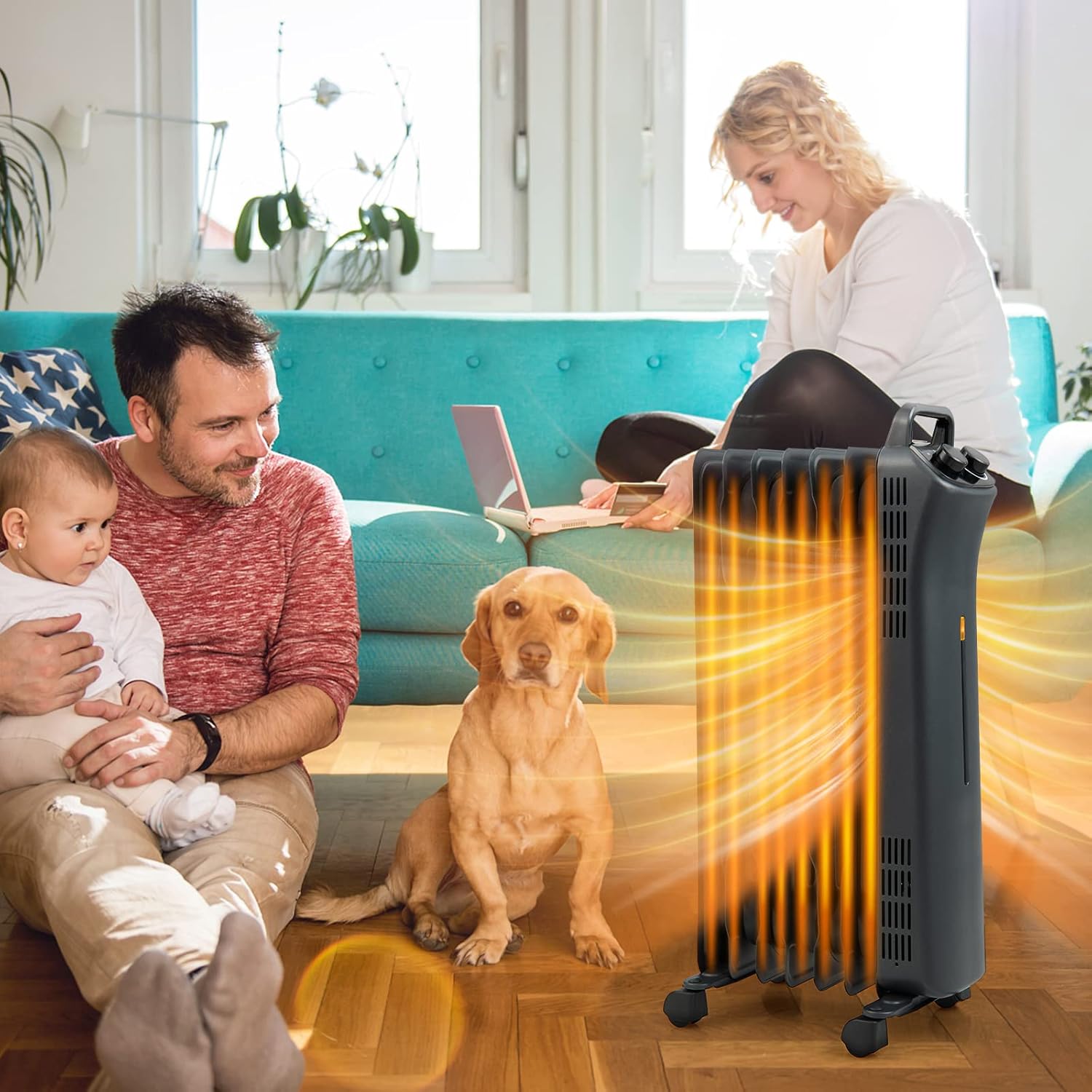 Tangkula 1500W Oil Filled Heater with 3 Modes and Thermostat