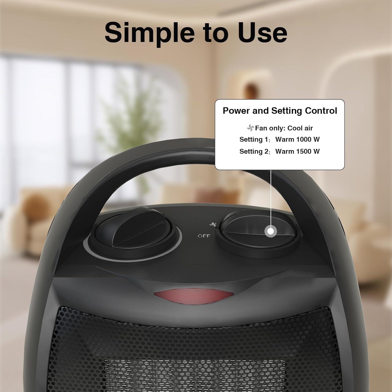 Lutntc 1500W Portable Space Heater - Quiet Safe
