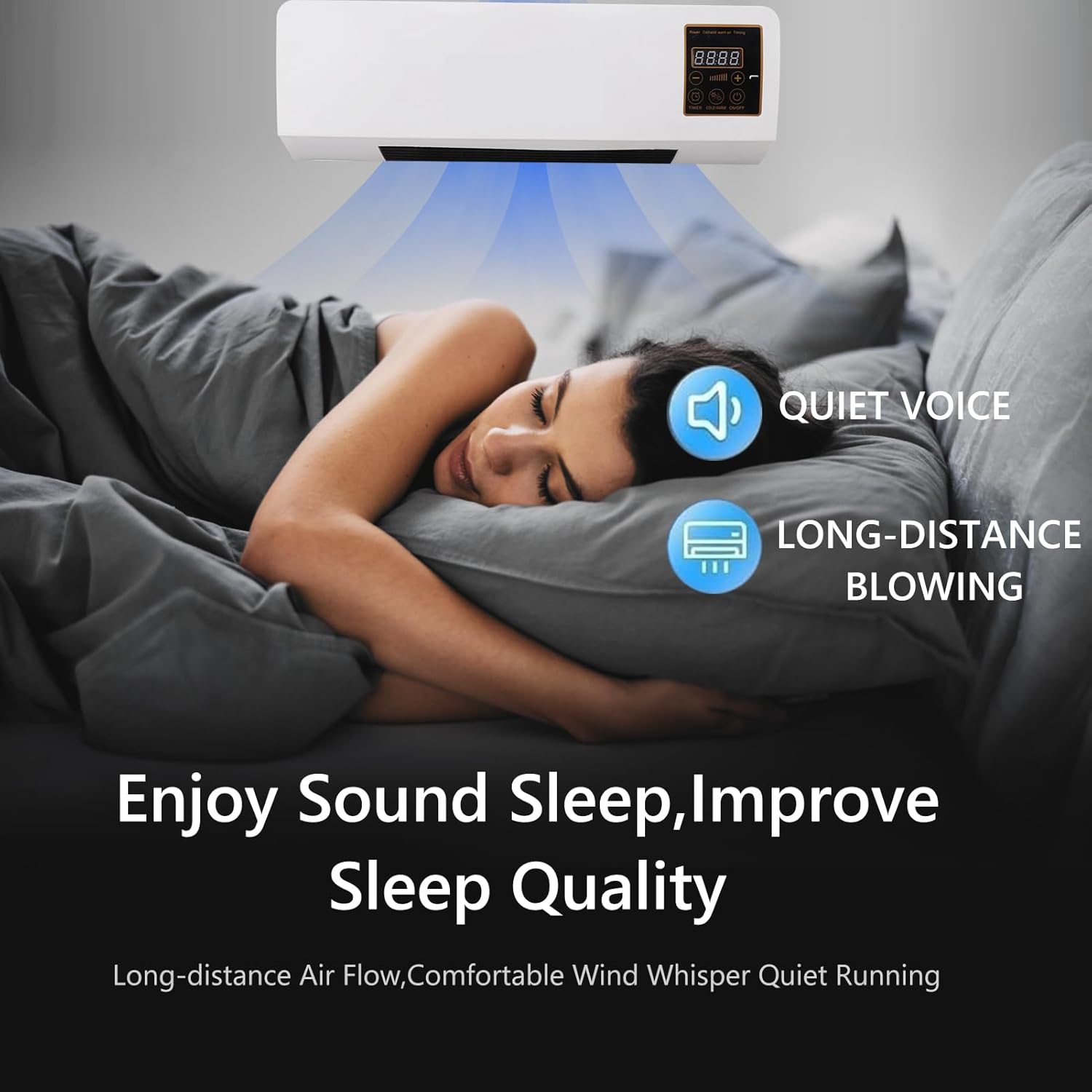 Semme Wall Mount Air Heater - Dual Use for Cooling and Heating