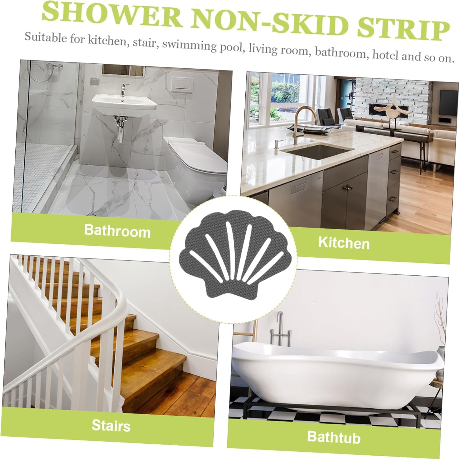 30Pcs Shell Shaped Non-Slip Bathroom Stickers