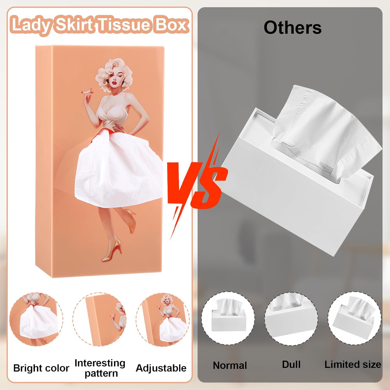 Whimsical Lady Skirt Tissue Box Holder