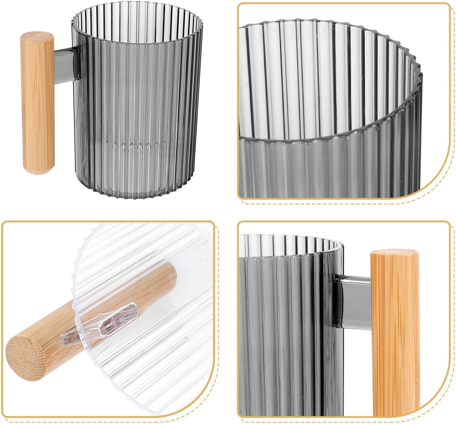 ABOOFAN 4-Piece Toothbrush Storage Cup Set