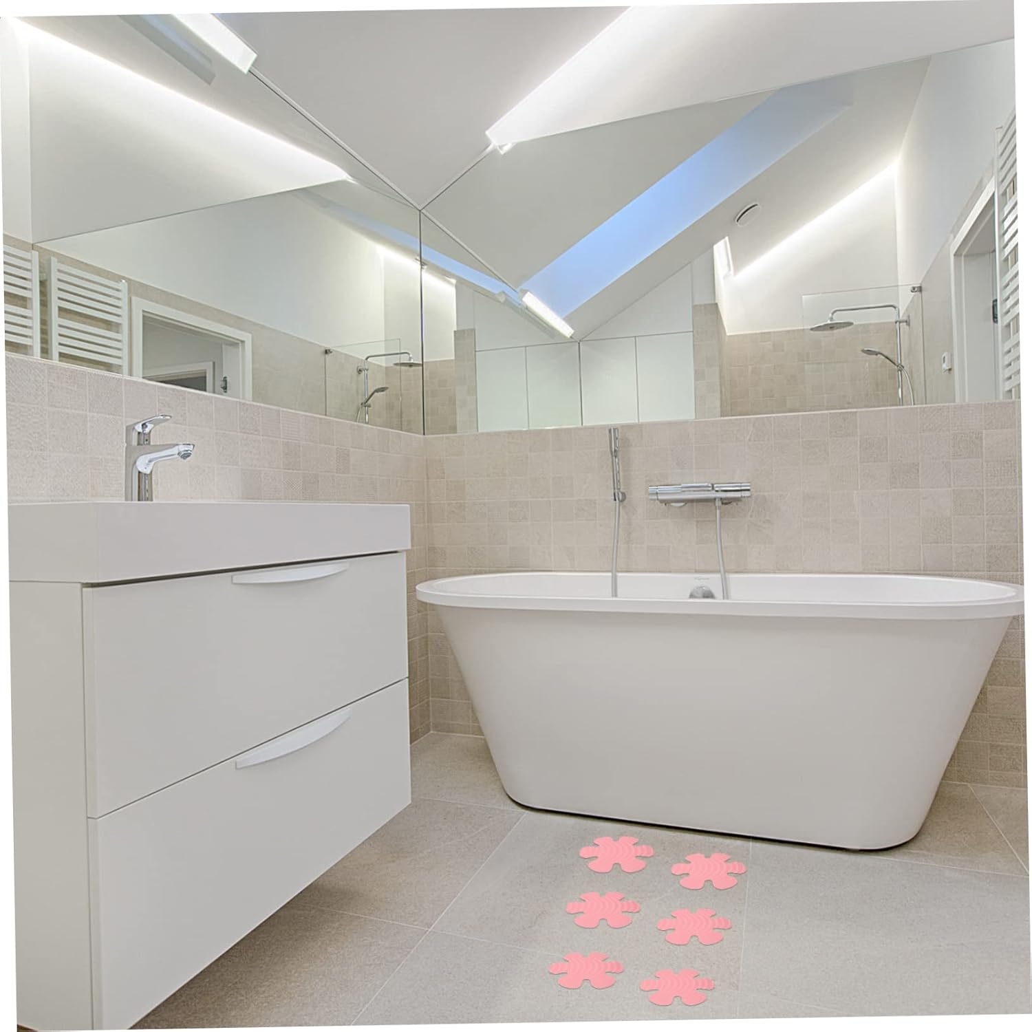 SOLUSTRE 1Set Snowflake Non-Slip Bathtub Stickers