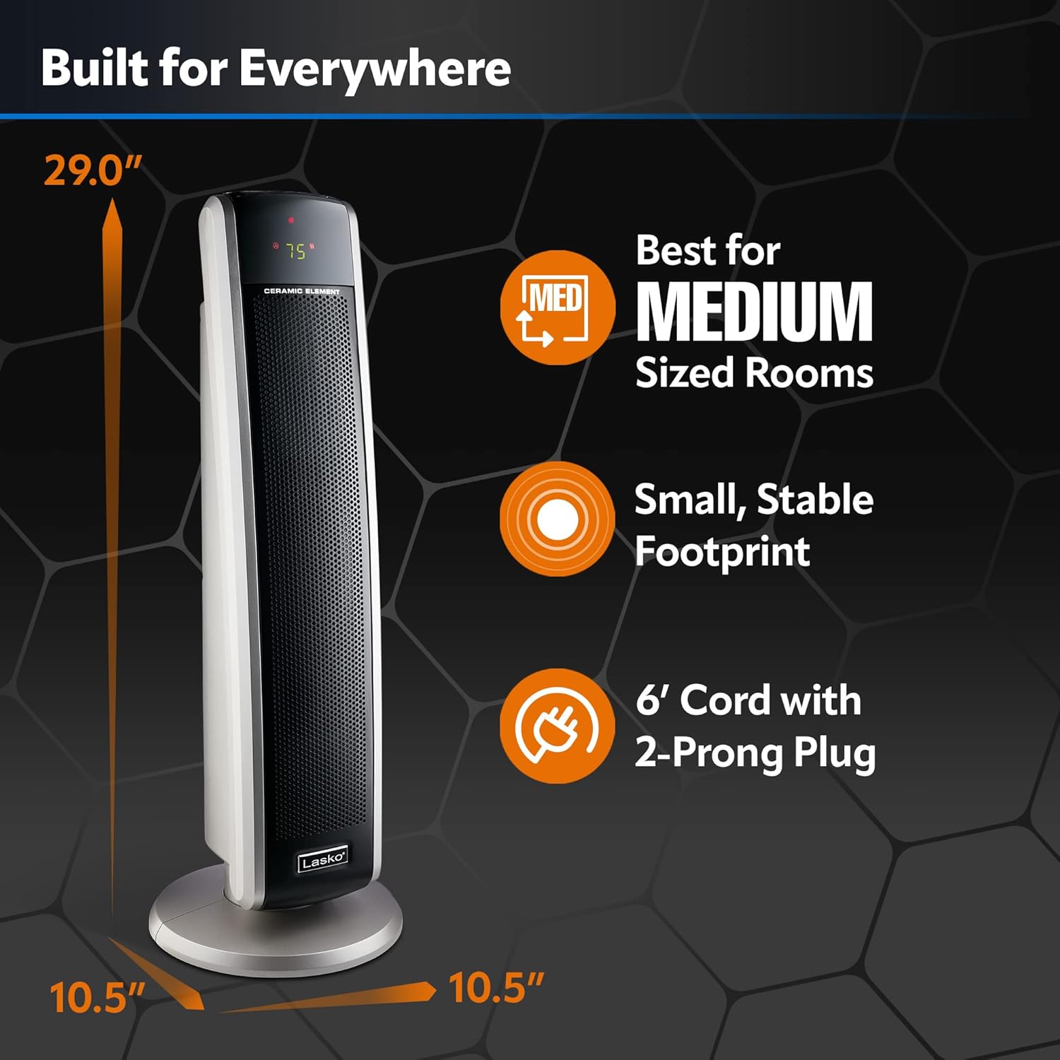 Lasko Oscillating Digital Ceramic Tower Heater for Large Rooms