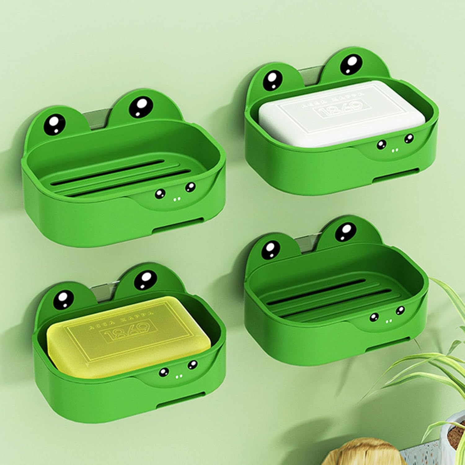 Frogs Wall Soap Dish Double Layer Drainage