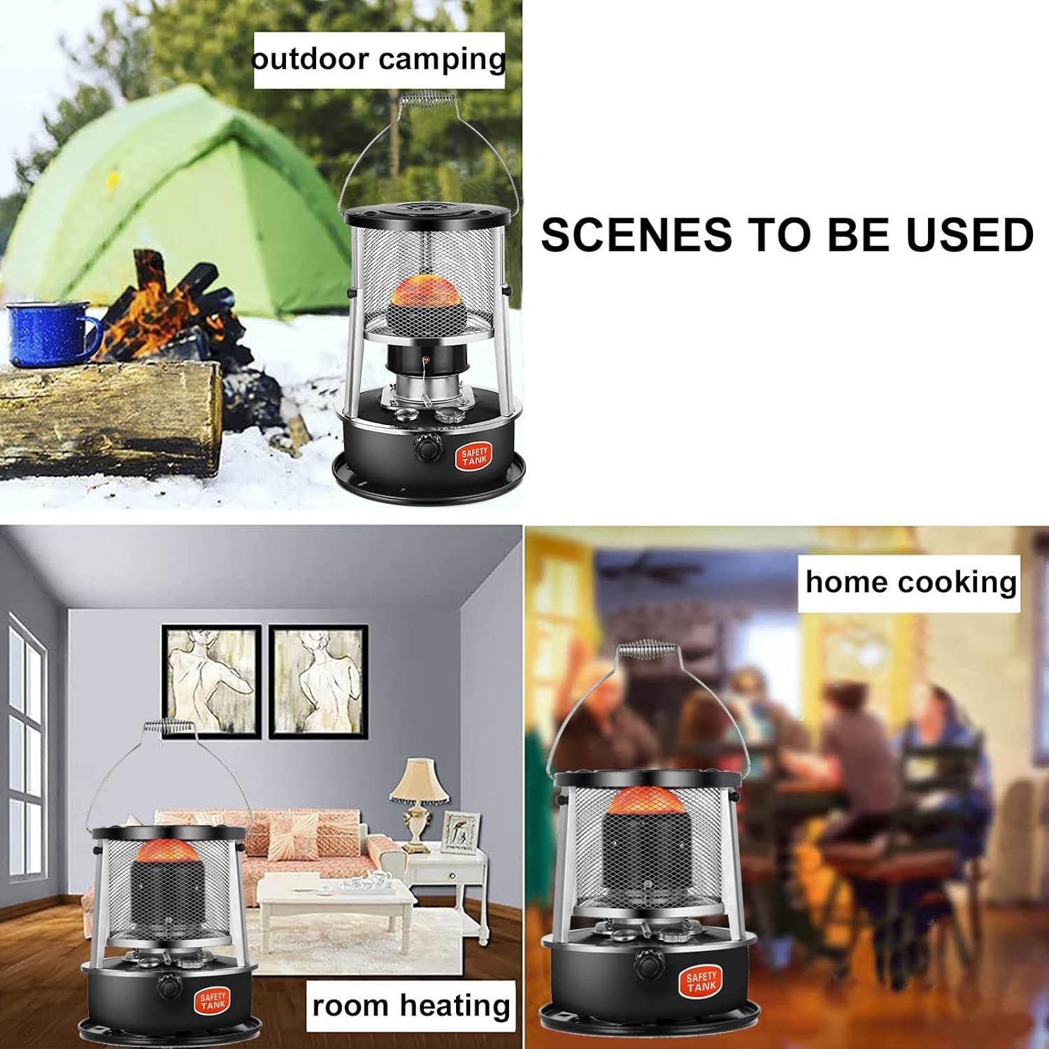 MMLeYN Kerosene Heater Stove with Adjustable Height and Flame Control