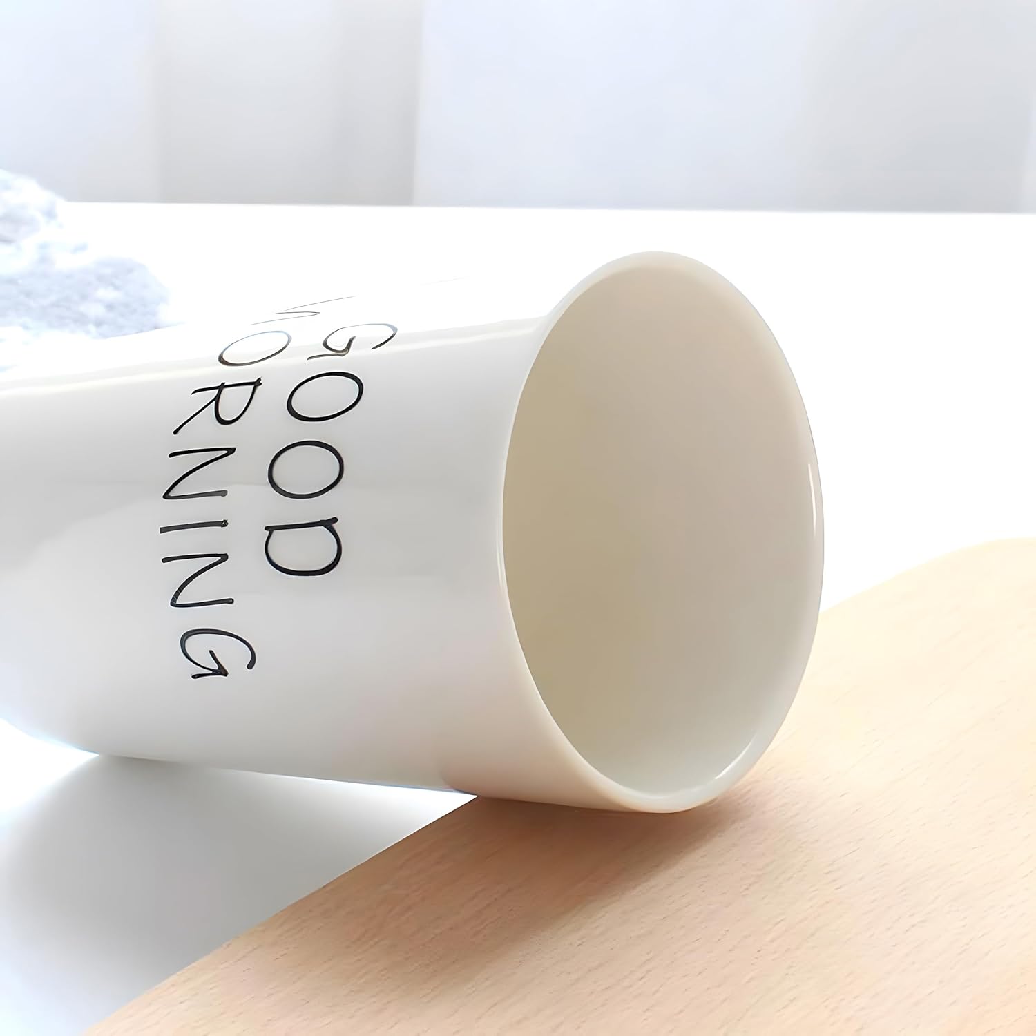 Kelake White Ceramic Tumbler Cup - 350ml Toothbrush Holder