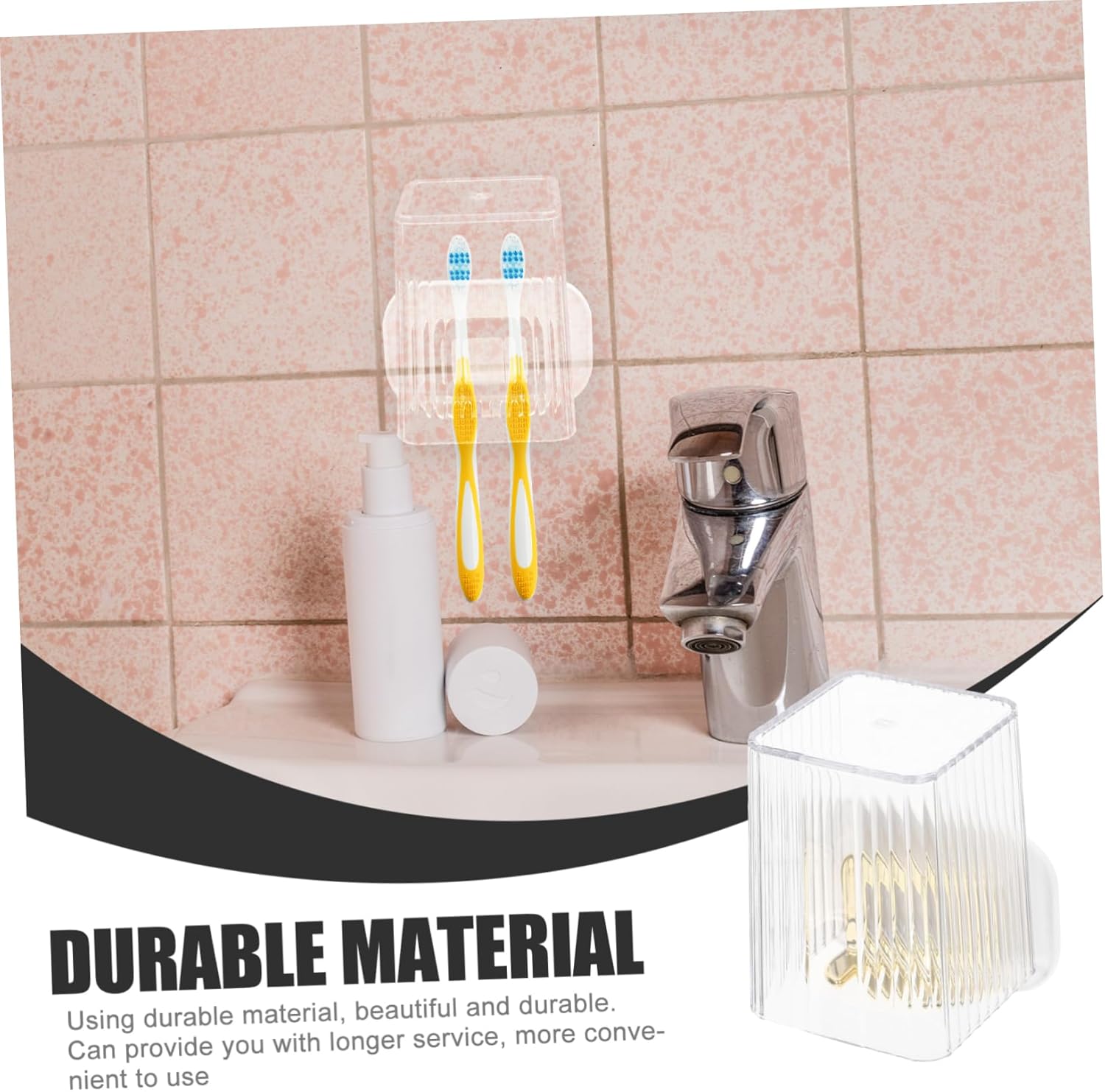 Ciieeo Wall Mounted Toothbrush Holder with Cup for Bathroom