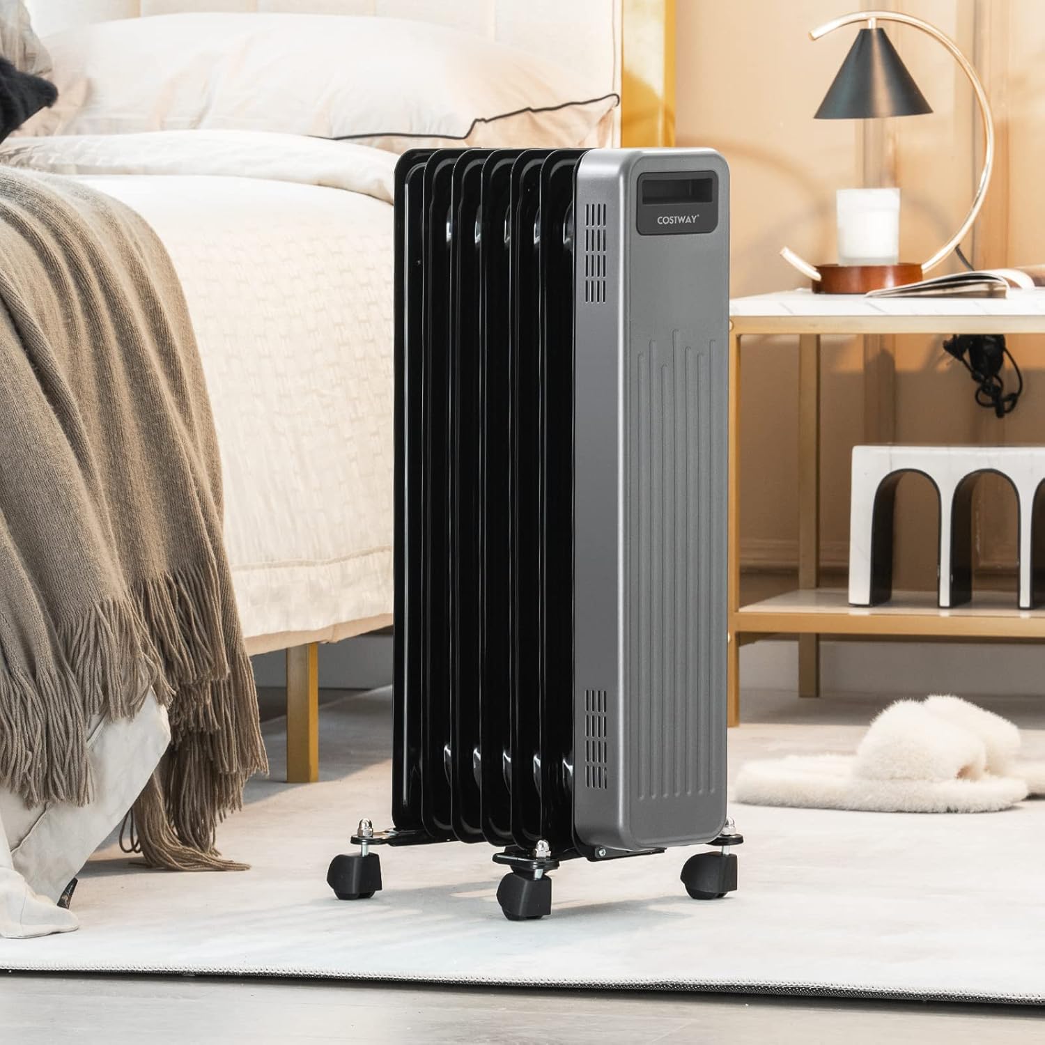 COSTWAY 1500W Oil Filled Radiator Heater with 3 Heat Levels