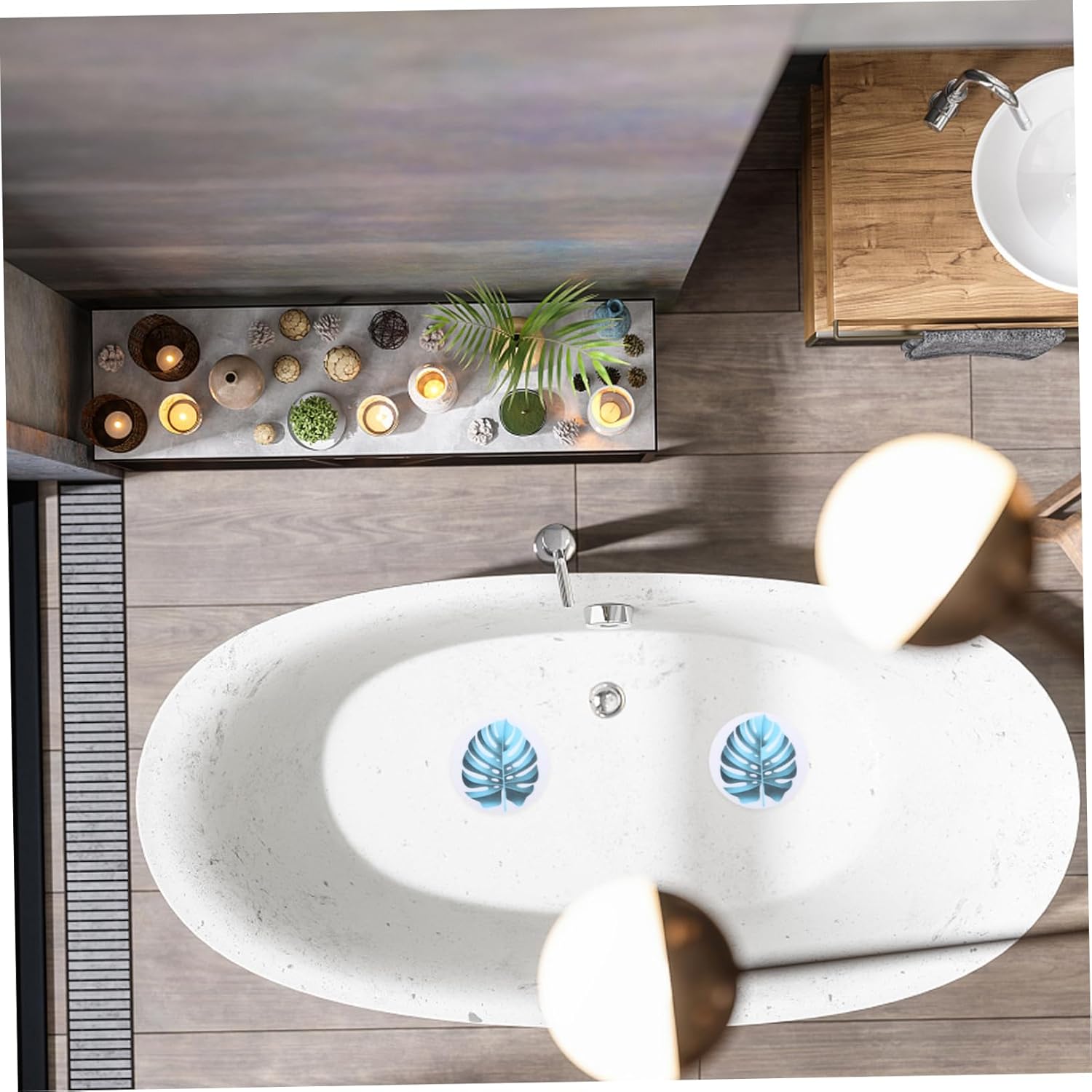 1Set Lovely Leaf Non Slip Bathtub Stickers