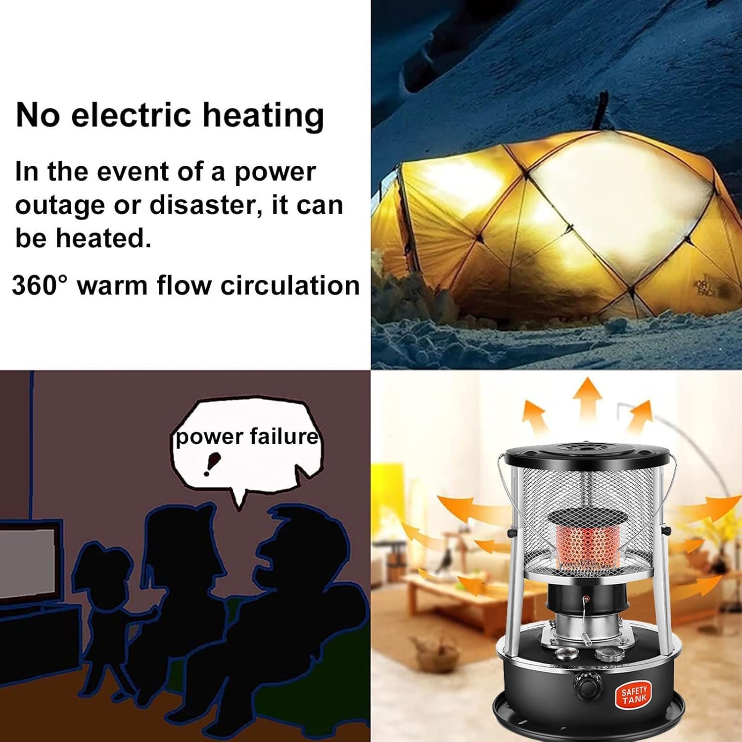 MMLeYN Kerosene Heater with Adjustable Cover