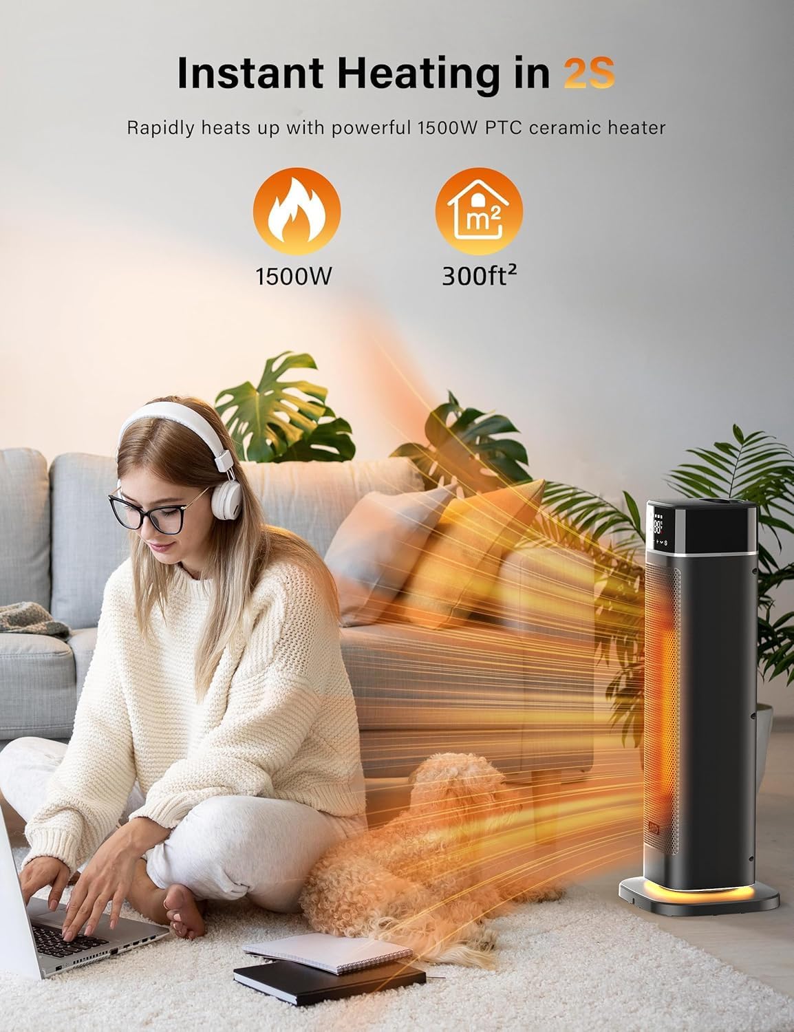 JRD 24 Fast Heating Electric Heater with Remote and Night Light