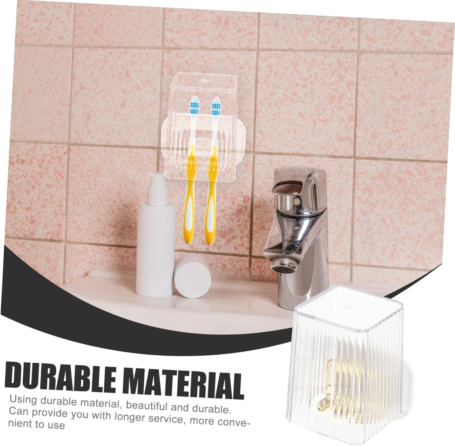 PRETYZOOM Wall Mounted Toothbrush Holder Set 1