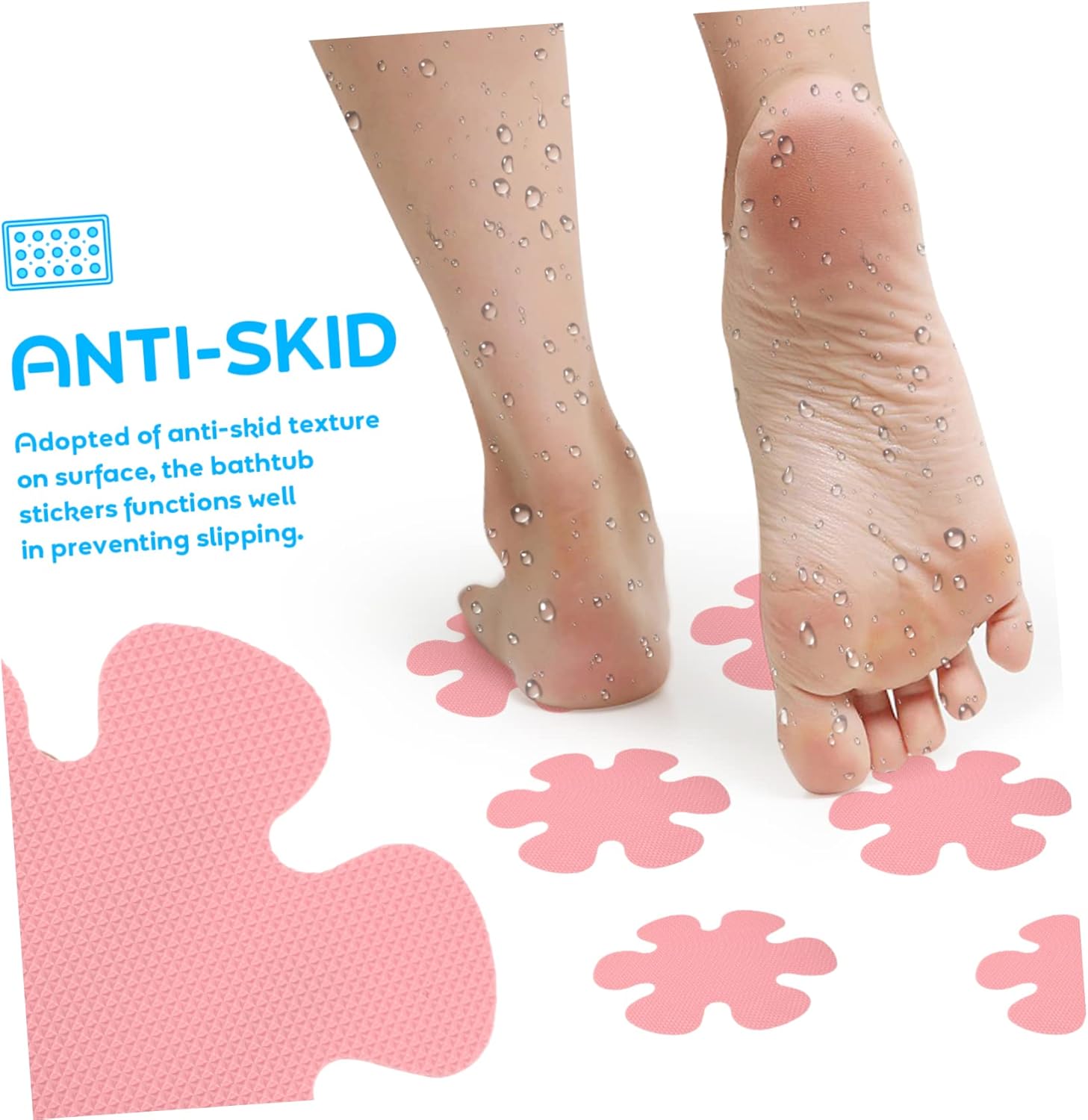 HOOTNEE 1Set Non Skid Bathtub Stickers with Scraper