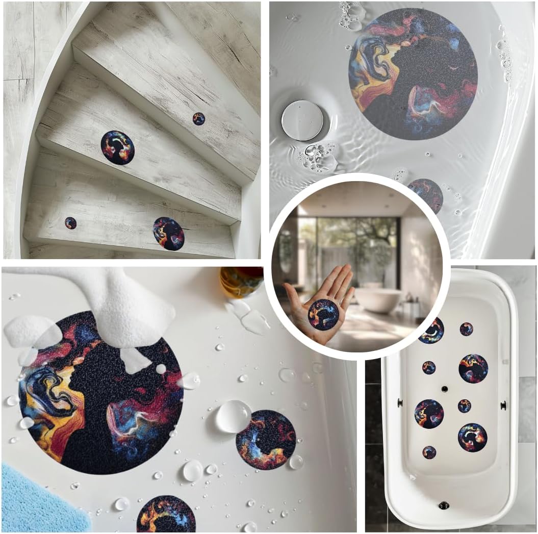 Leluca Non Slip Bathtub Stickers - 8 PCS Woman Head Silhouette Decals