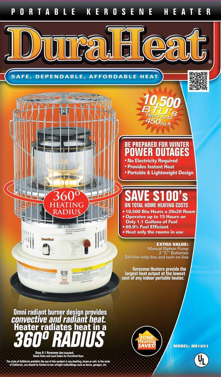 Dura Heat DH1051 Kerosene Heater 10500 BTU