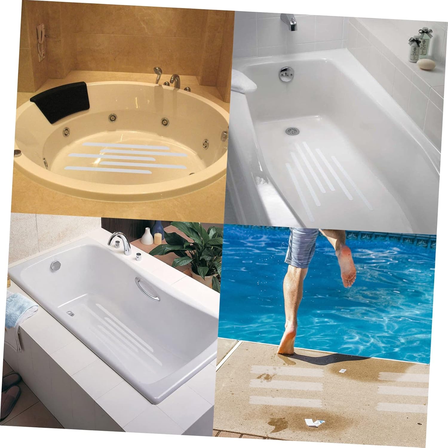 TINEASUR Anti-Slip Tape for Bath 36pcs White Non-Slip Stickers