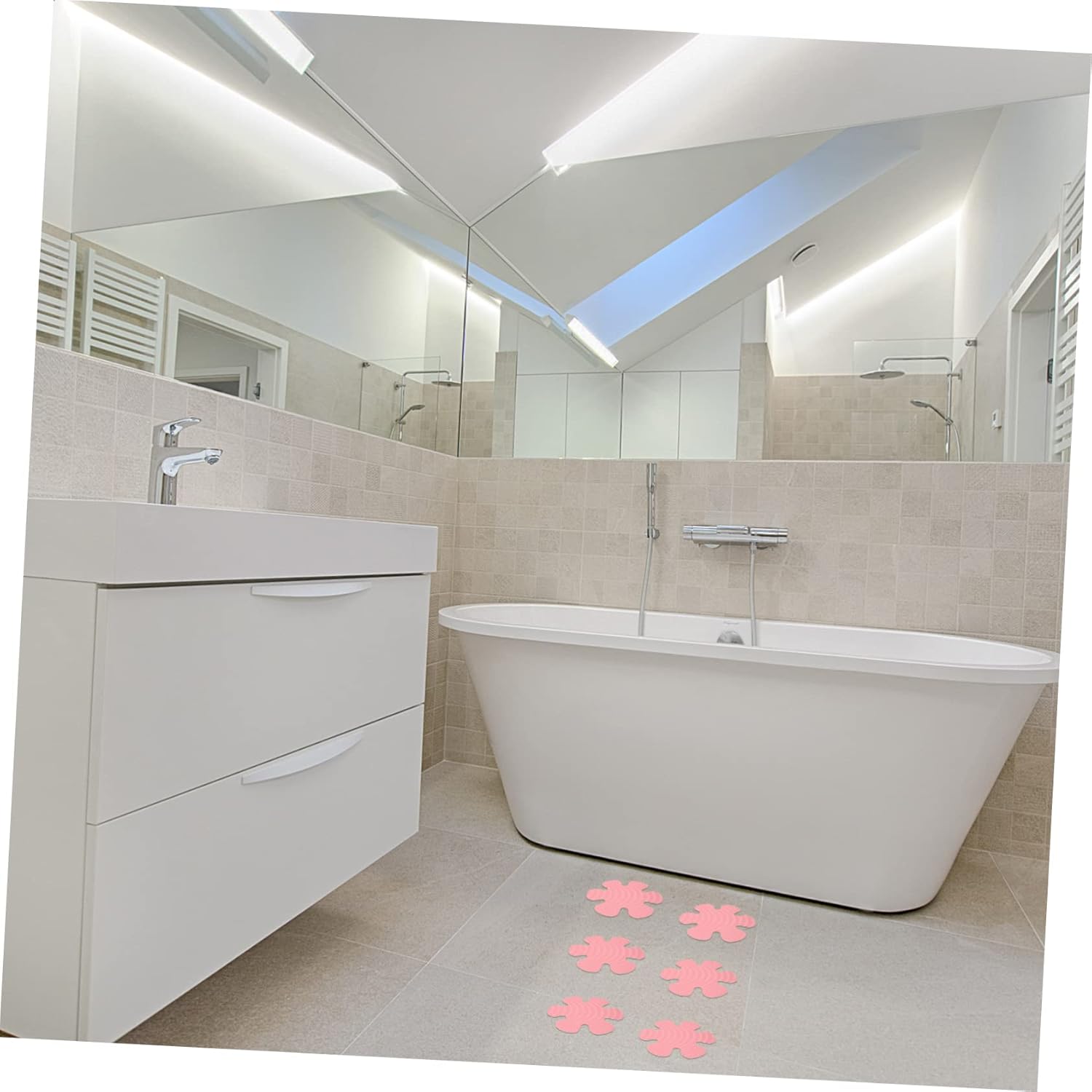 Mobestech Non Slip Bathtub Stickers with Snowflake Design