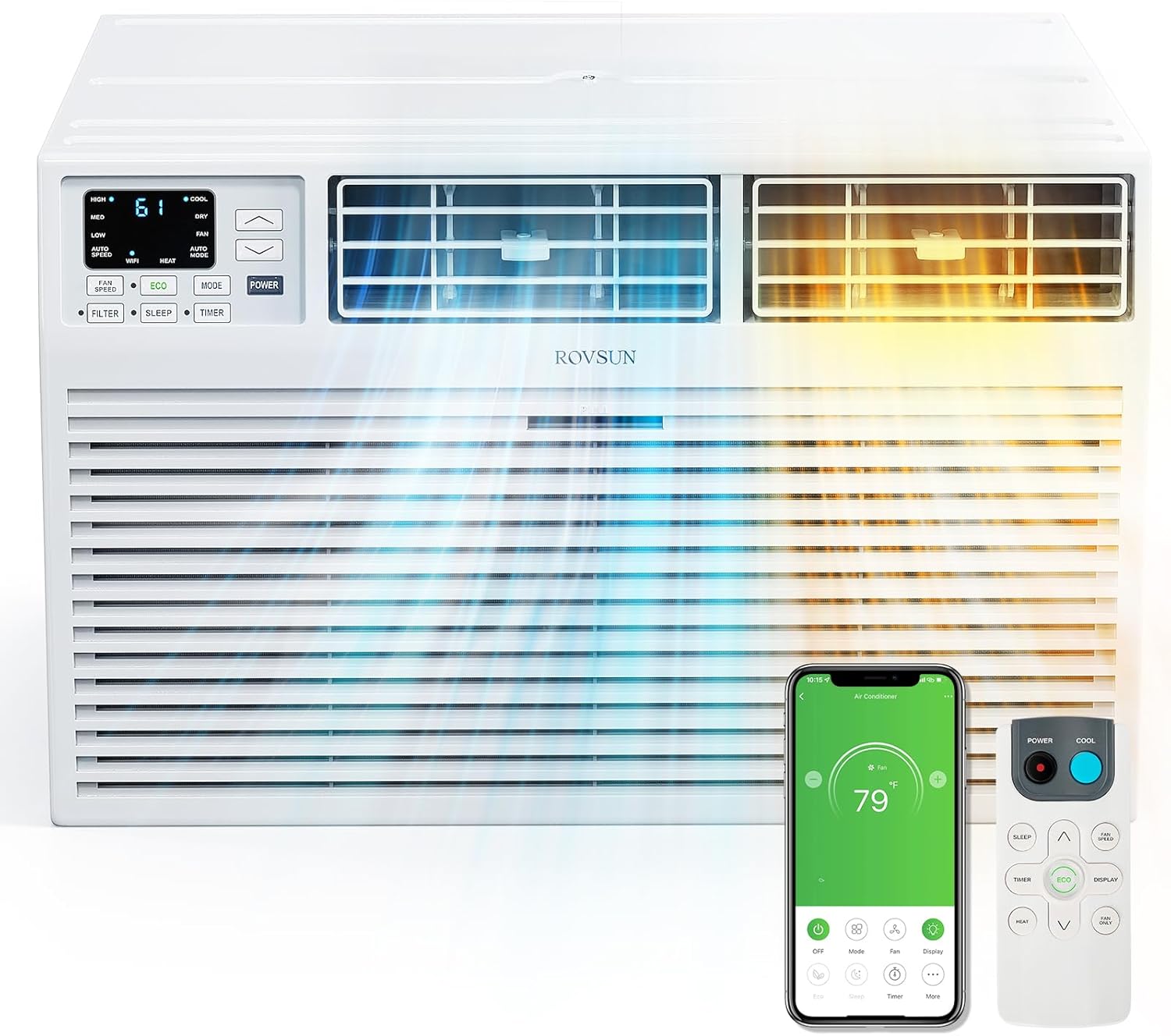 ROVSUN Smart 8000 BTU Wall AC with Heat and Voice Control