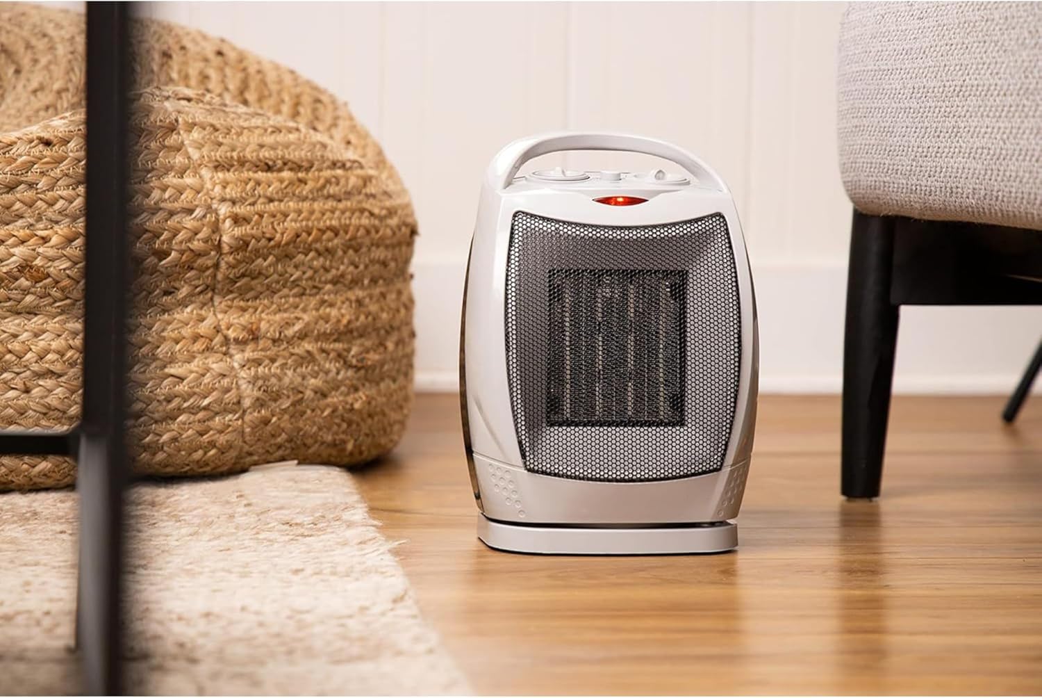 Comfort Zone Oscillating Electric Space Heater with Adjustable Thermostat and Safety Features