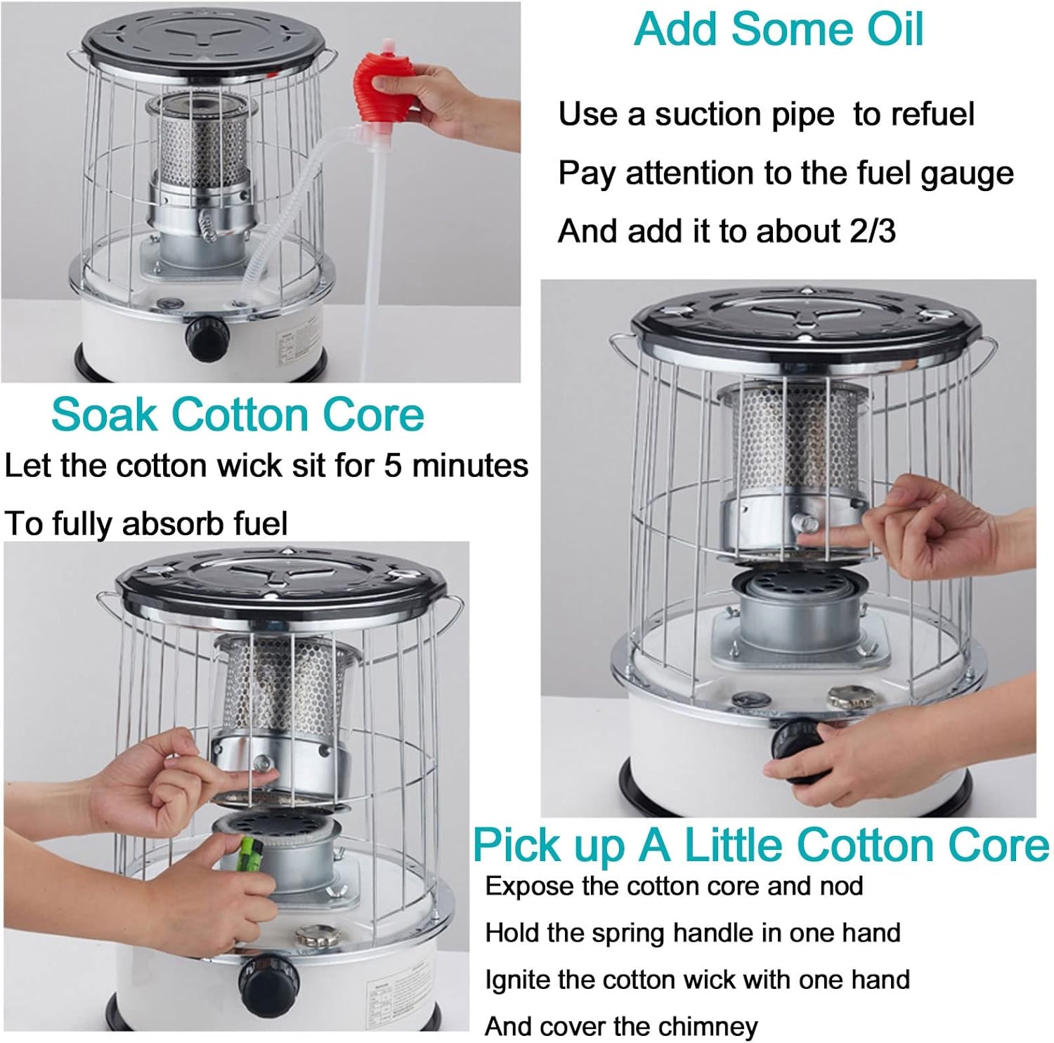 Kerosene Stove Heater with Storage Bag and 7 Spare Wicks
