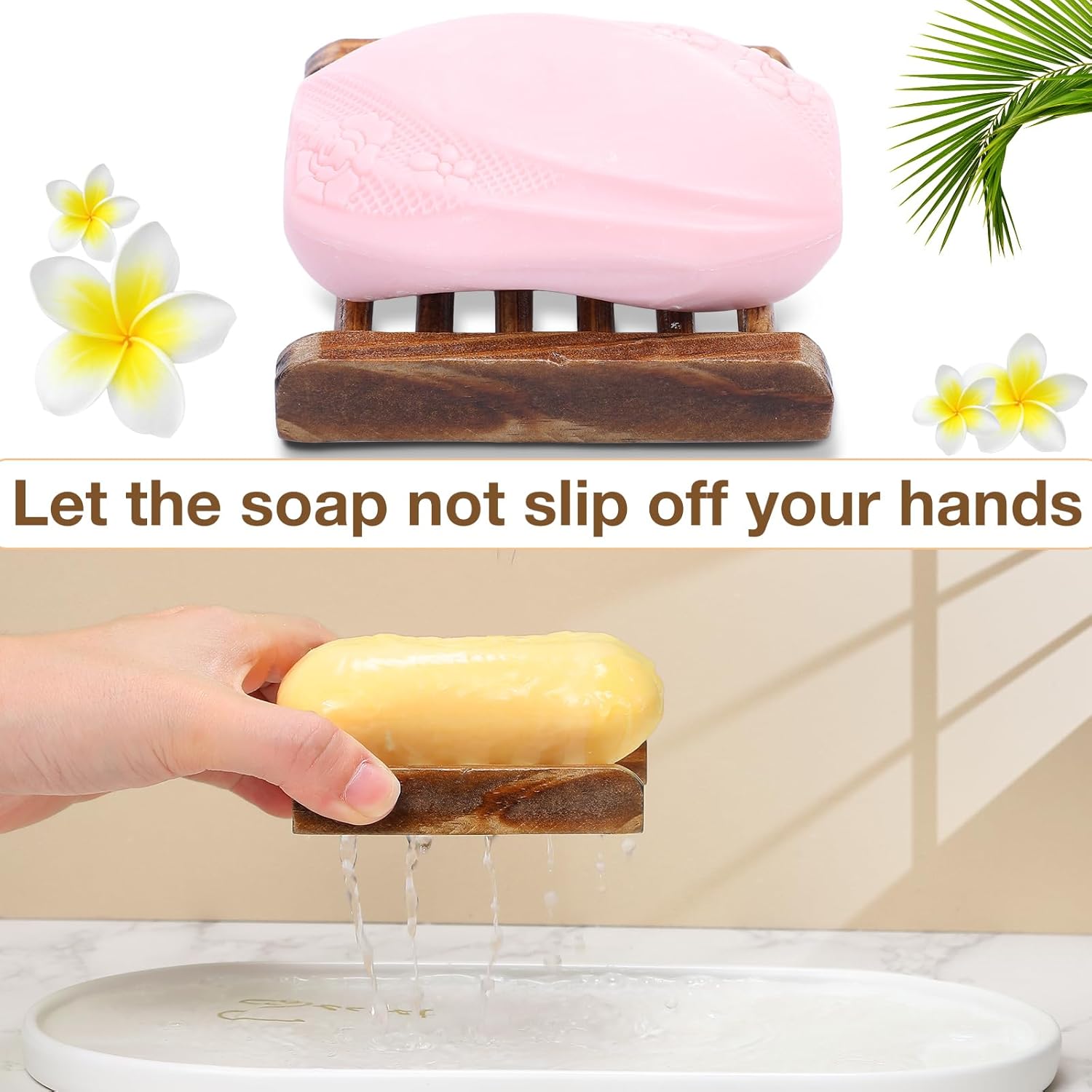 Amyhill 25 Pcs Bamboo Soap Dish for Bathroom