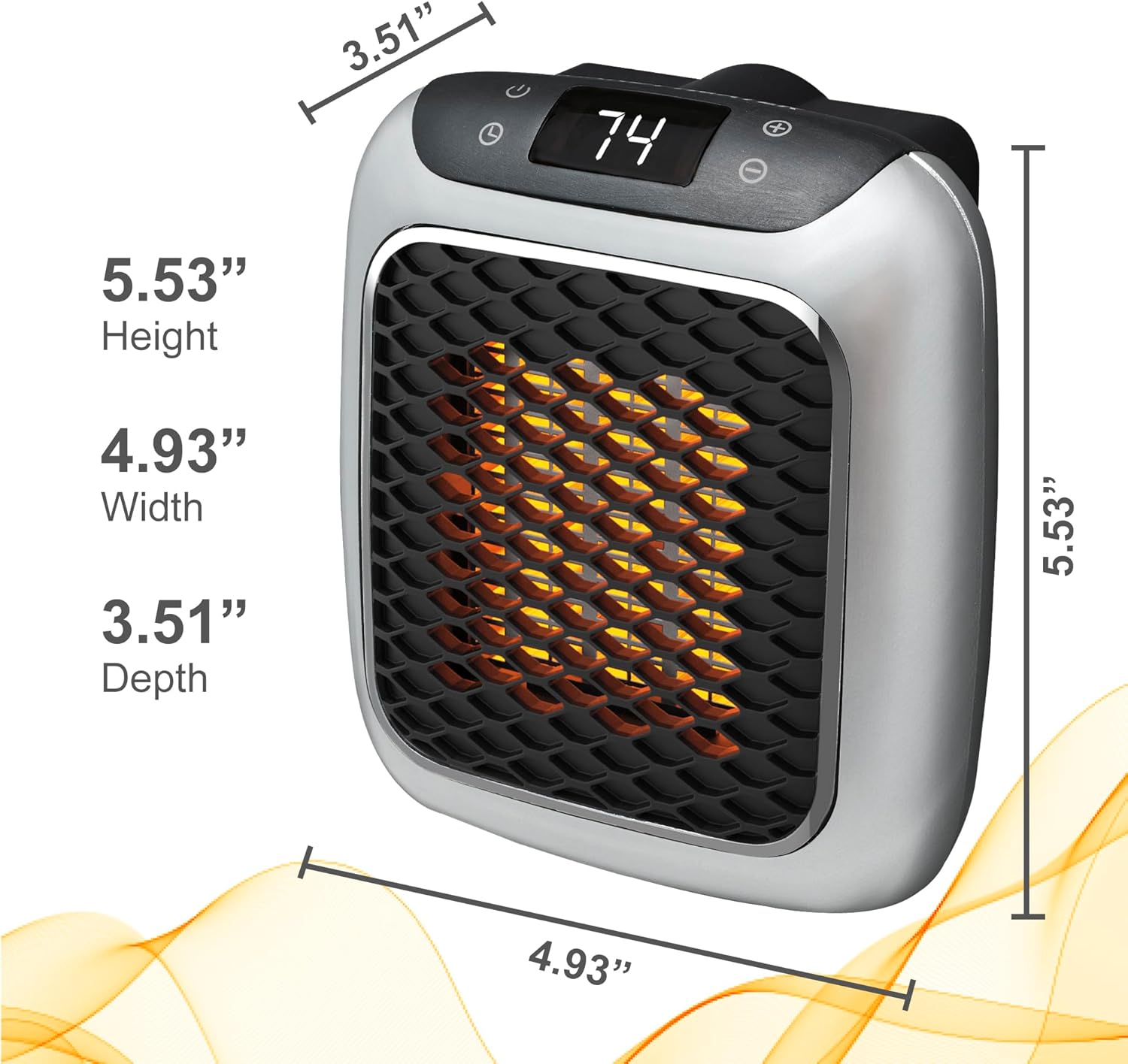 Ontel Turbo Wall Heater - 800W Ceramic Quiet Energy Efficient