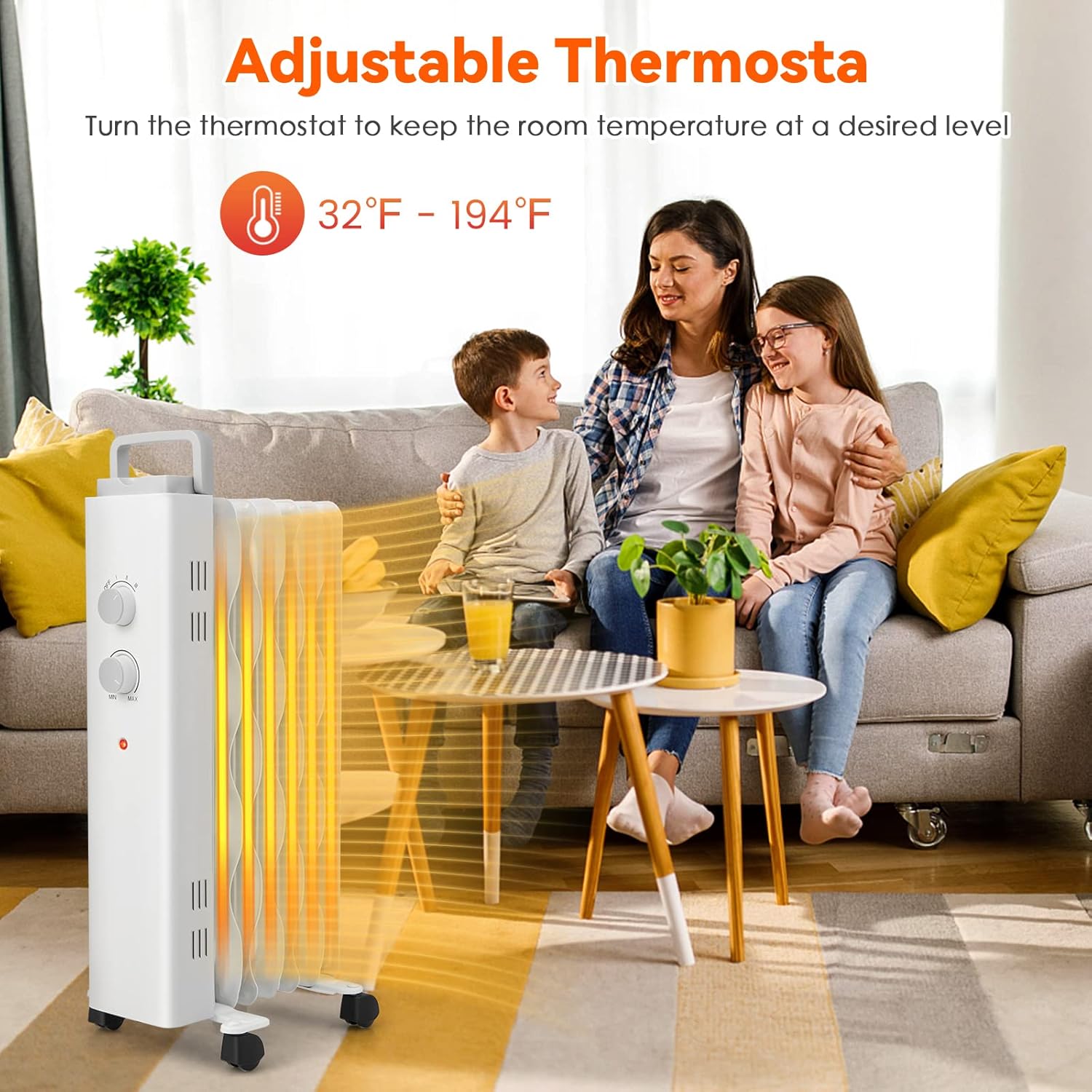 Tangkula 1500W Oil Filled Heater with 3 Modes and Thermostat 1