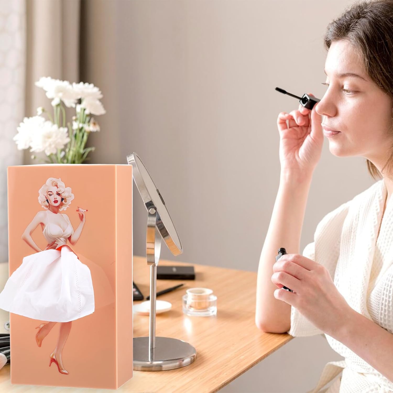 Whimsical Lady Skirt Tissue Box Holder