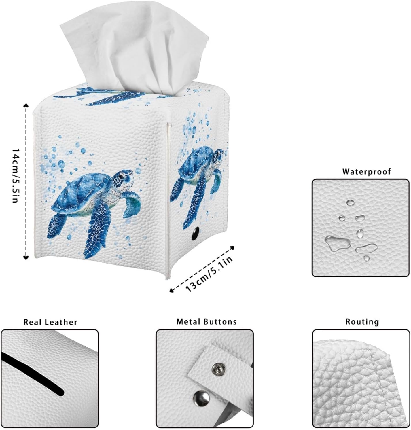 3D Sea Turtle Tissue Box Holder for Bathroom and Home
