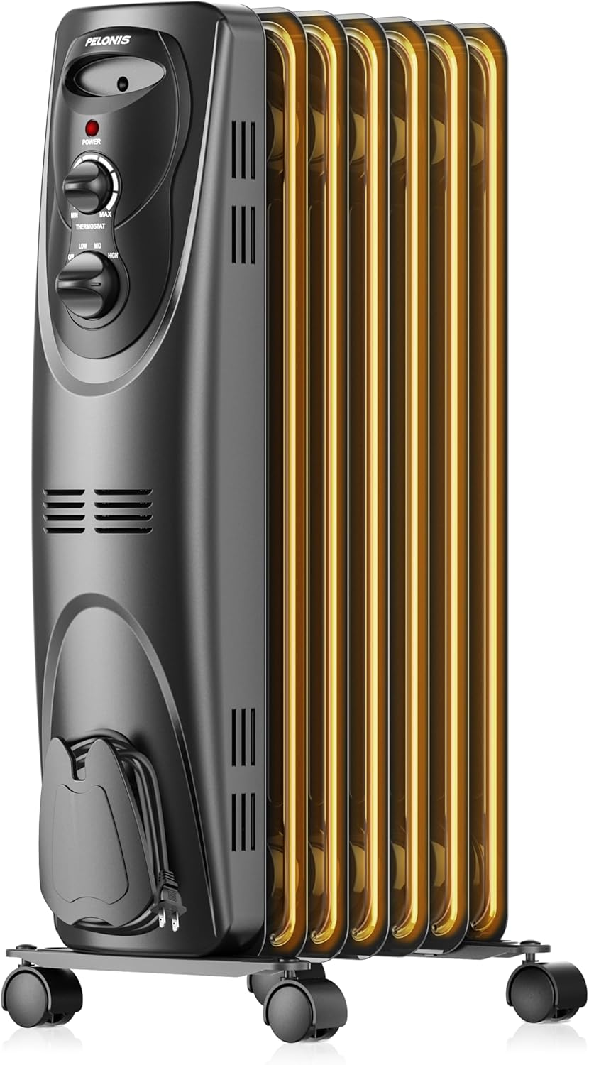 PELONIS PHO15A2AGB 1500W Oil Filled Space Heater Black