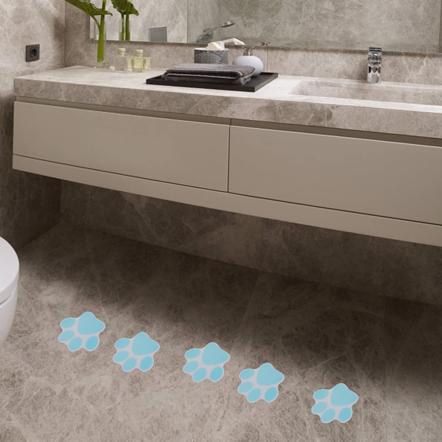 Hemoton Paw Bath Sticker 10pcs Non-Slip Decals