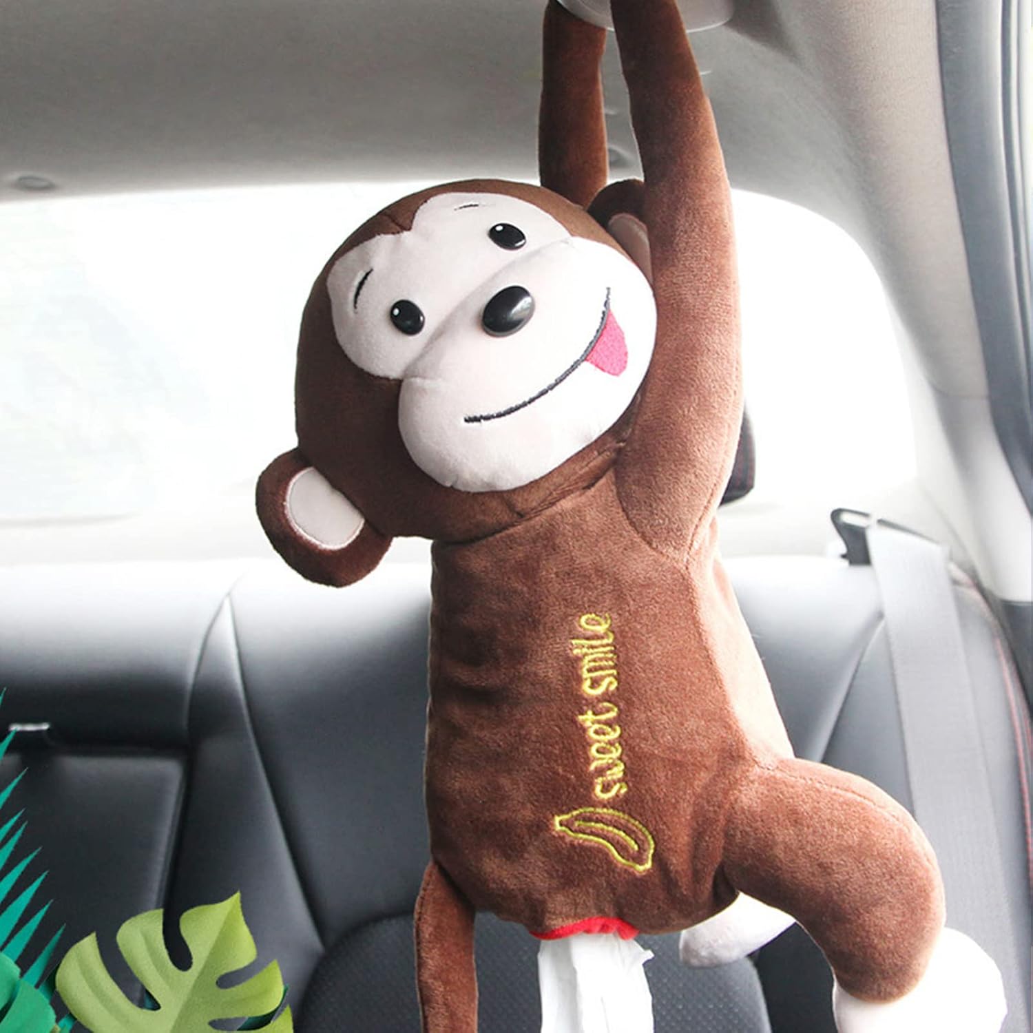Cute Plush Monkey Tissue Dispenser for Car and Home