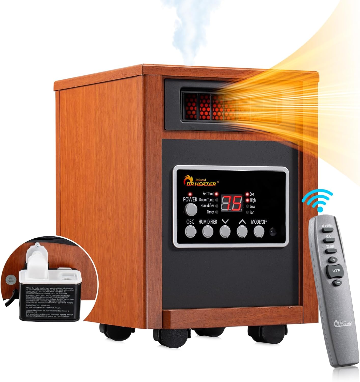 Dr Infrared Heater DR-998 1500W Portable with Humidifier