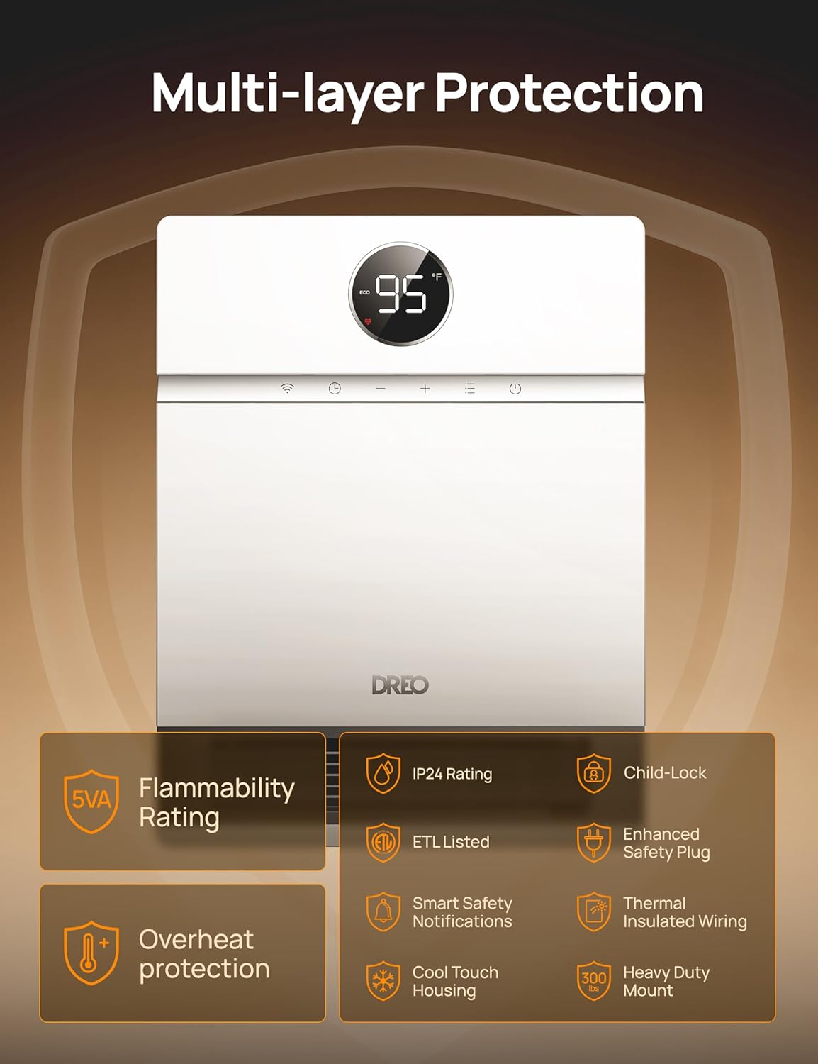 Dreo Smart Wall Heater with Alexa Compatibility