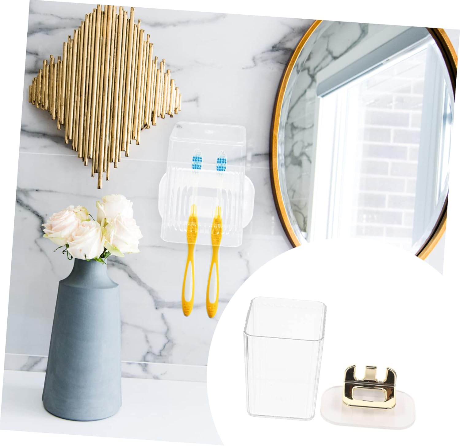 Beatifufu Wall Mount Toothbrush Holder
