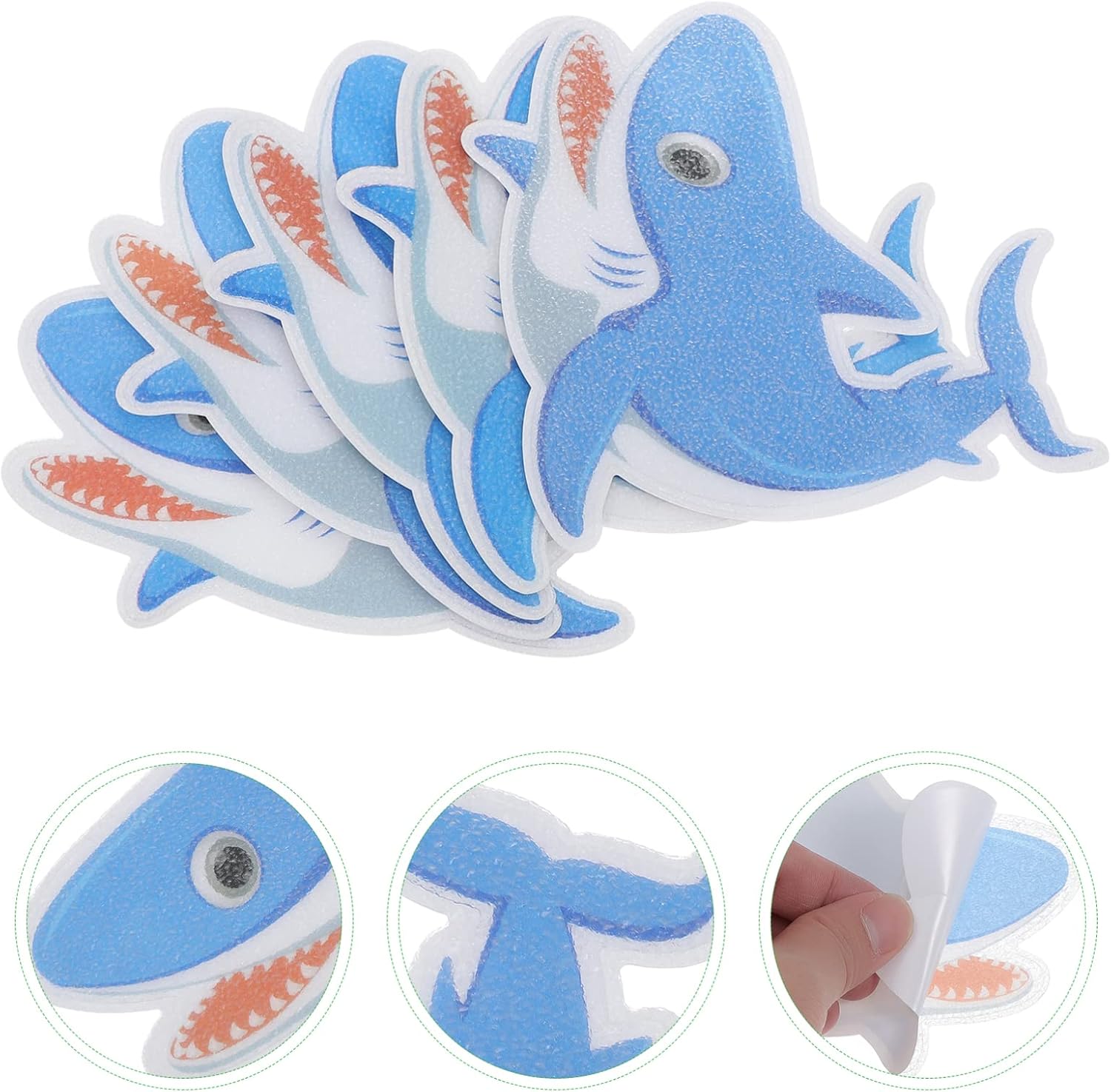 Cabilock Non-Slip Shark Bathtub Stickers 5 Pieces