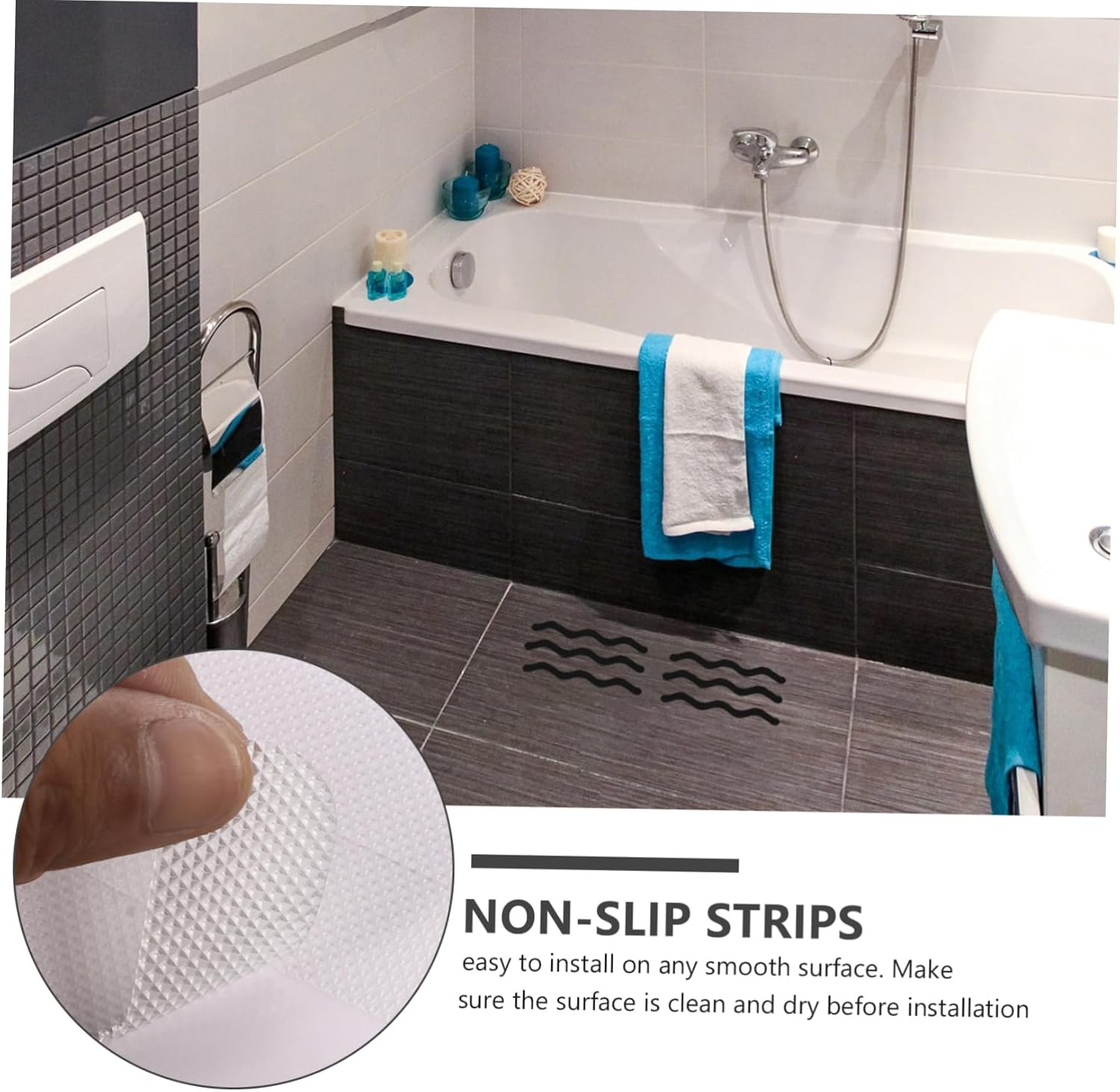 Cabilock Non-Slip Bathtub Stickers - Clear Waterproof Safe