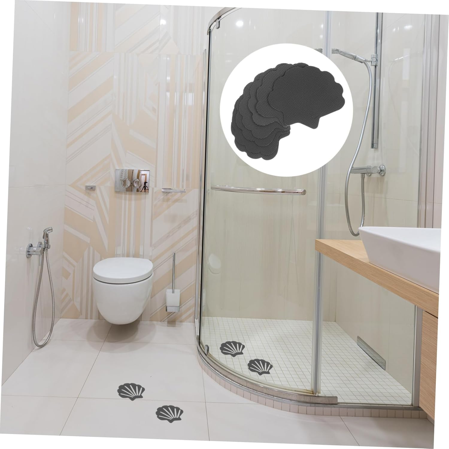 DECHOUS 30pcs Bathtub Non-Slip Stickers with Shell Design