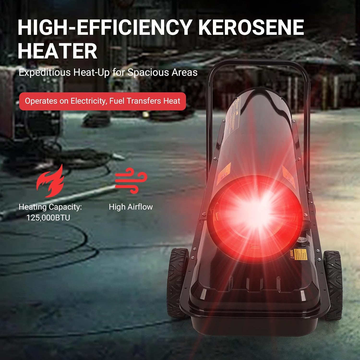 Takywep 125000 Btu Kerosene Heater with Thermostat